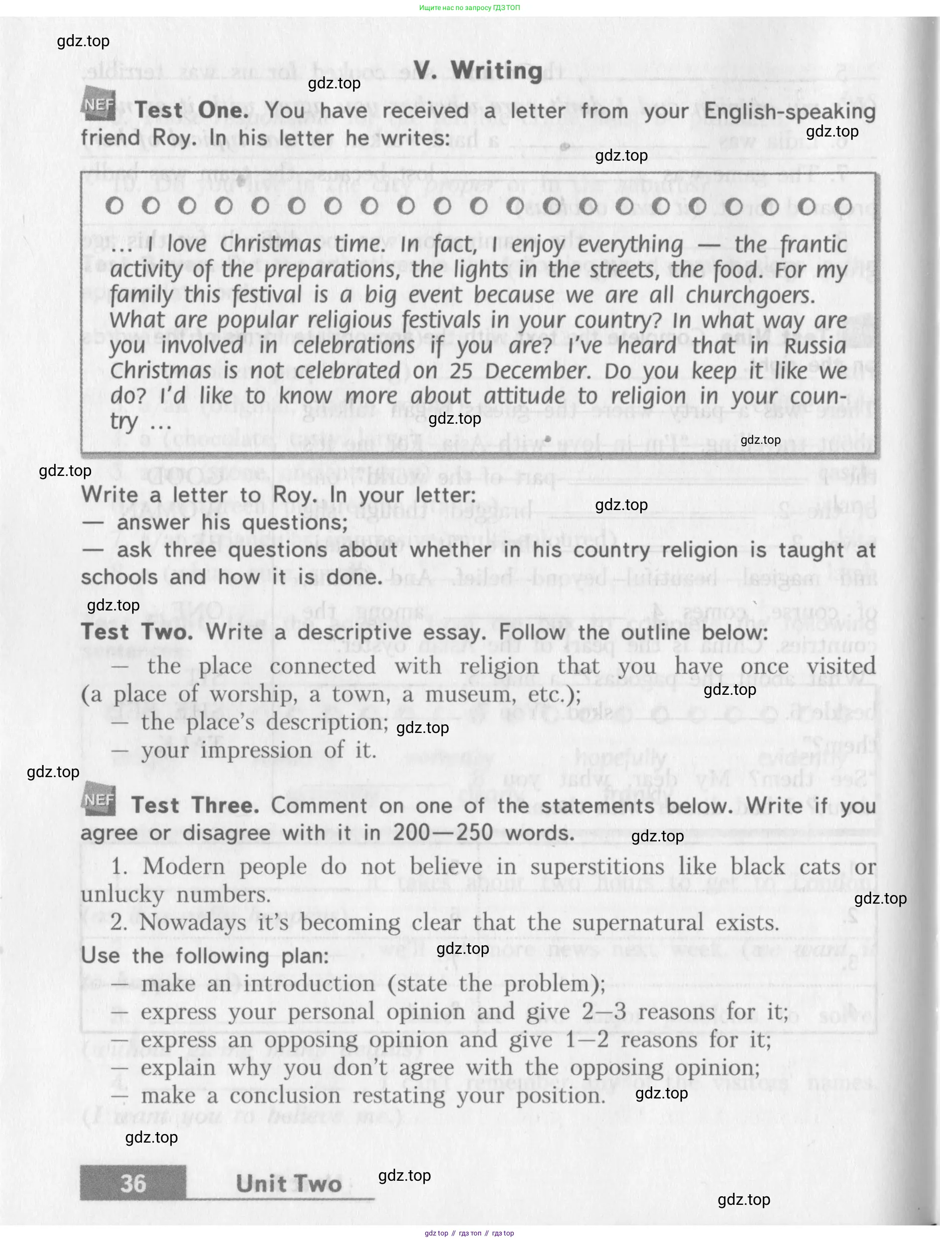 Английский язык (english), 10 класс контрольные задания (assessment tasks), авторы: Афанасьева Ольга Васильевна (Afanasyeva Olga), Михеева Ирина Владимировна (Mikheeva Irina), издательство Просвещение, Москва, 2016, оранжевого цвета, страница 36