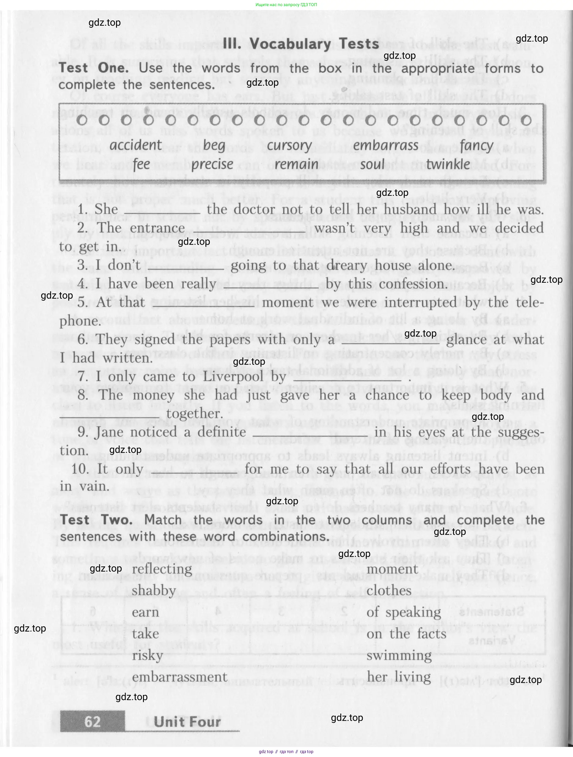 Английский язык (english), 10 класс контрольные задания (assessment tasks), авторы: Афанасьева Ольга Васильевна (Afanasyeva Olga), Михеева Ирина Владимировна (Mikheeva Irina), издательство Просвещение, Москва, 2016, оранжевого цвета, страница 62