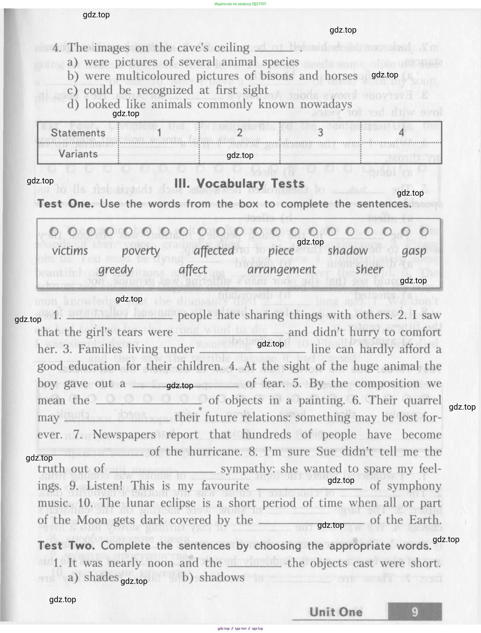 Английский язык (english), 10 класс контрольные задания (assessment tasks), авторы: Афанасьева Ольга Васильевна (Afanasyeva Olga), Михеева Ирина Владимировна (Mikheeva Irina), издательство Просвещение, Москва, 2016, оранжевого цвета, страница 9