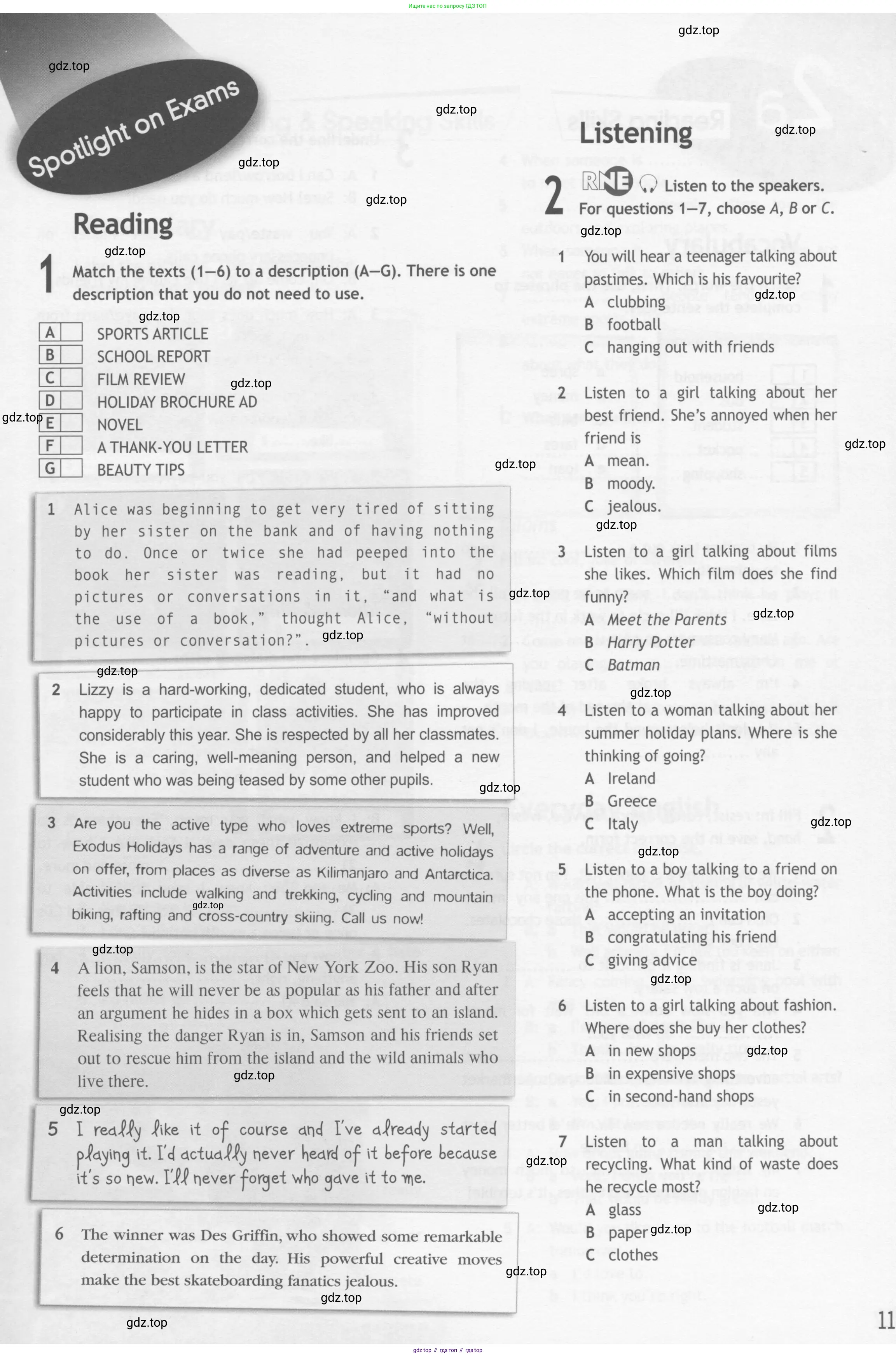 Английский язык (english), 10 класс Рабочая тетрадь (workbook), авторы: Афанасьева Ольга Васильевна (Afanasyeva Olga), Дули Дженни (Dooley Jenny), Михеева Ирина Владимировна (Mikheeva Irina), Оби Боб (Obee Bob), Эванс Вирджиния (Evans Virginia), издательство Просвещение, Москва, 2019, красного цвета, страница 11