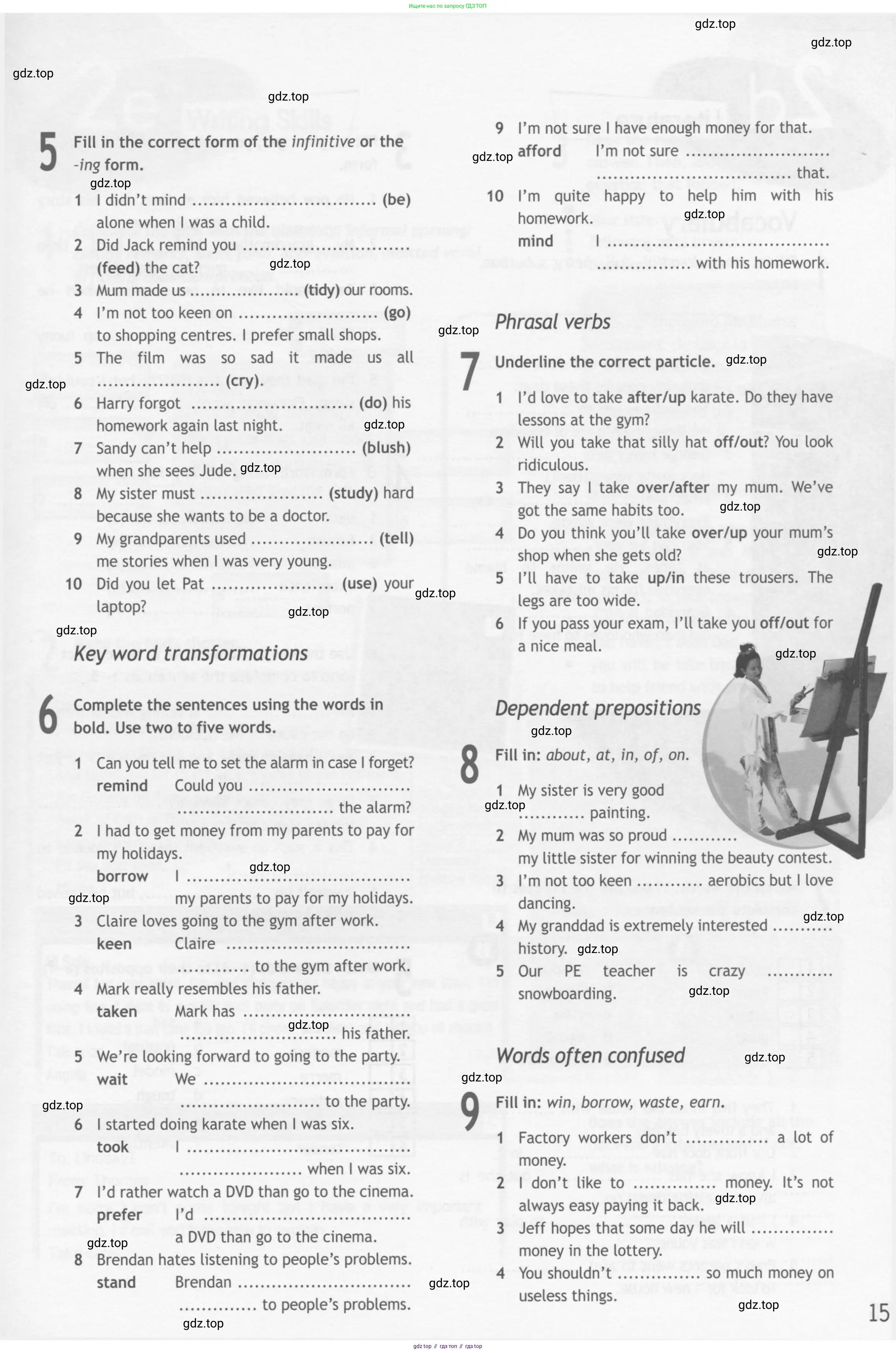 Английский язык (english), 10 класс Рабочая тетрадь (workbook), авторы: Афанасьева Ольга Васильевна (Afanasyeva Olga), Дули Дженни (Dooley Jenny), Михеева Ирина Владимировна (Mikheeva Irina), Оби Боб (Obee Bob), Эванс Вирджиния (Evans Virginia), издательство Просвещение, Москва, 2019, красного цвета, страница 15
