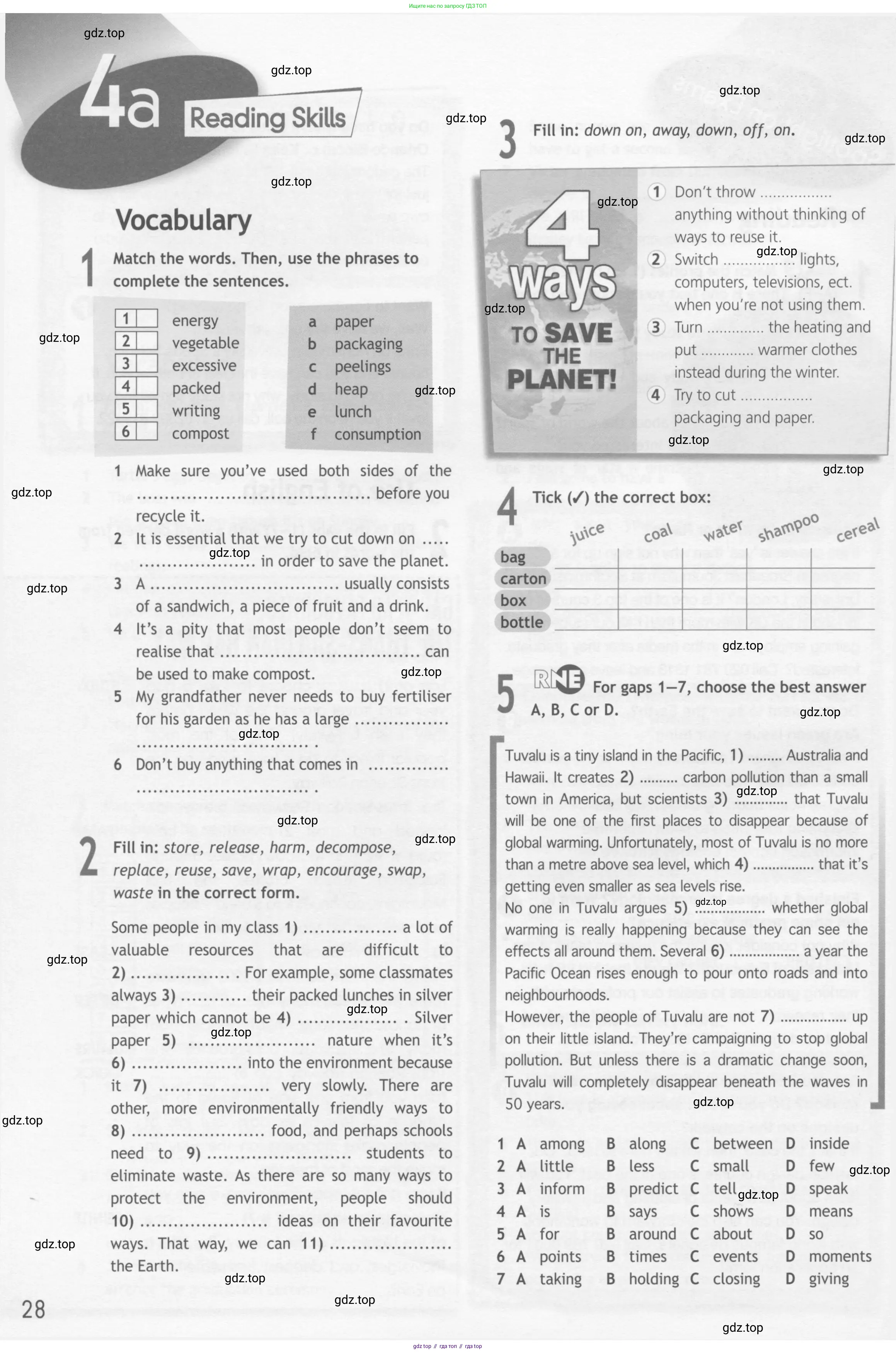 Английский язык (english), 10 класс Рабочая тетрадь (workbook), авторы: Афанасьева Ольга Васильевна (Afanasyeva Olga), Дули Дженни (Dooley Jenny), Михеева Ирина Владимировна (Mikheeva Irina), Оби Боб (Obee Bob), Эванс Вирджиния (Evans Virginia), издательство Просвещение, Москва, 2019, красного цвета, страница 28