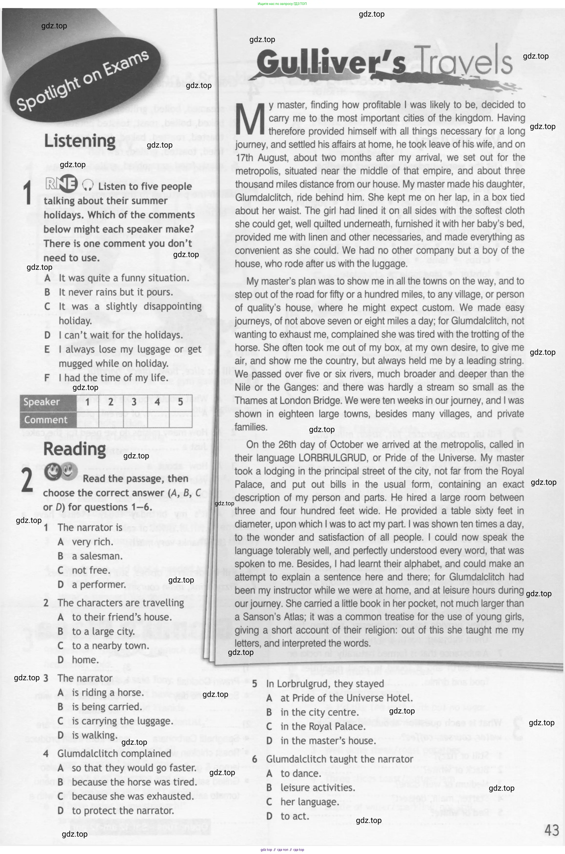 Английский язык (english), 10 класс Рабочая тетрадь (workbook), авторы: Афанасьева Ольга Васильевна (Afanasyeva Olga), Дули Дженни (Dooley Jenny), Михеева Ирина Владимировна (Mikheeva Irina), Оби Боб (Obee Bob), Эванс Вирджиния (Evans Virginia), издательство Просвещение, Москва, 2019, красного цвета, страница 43