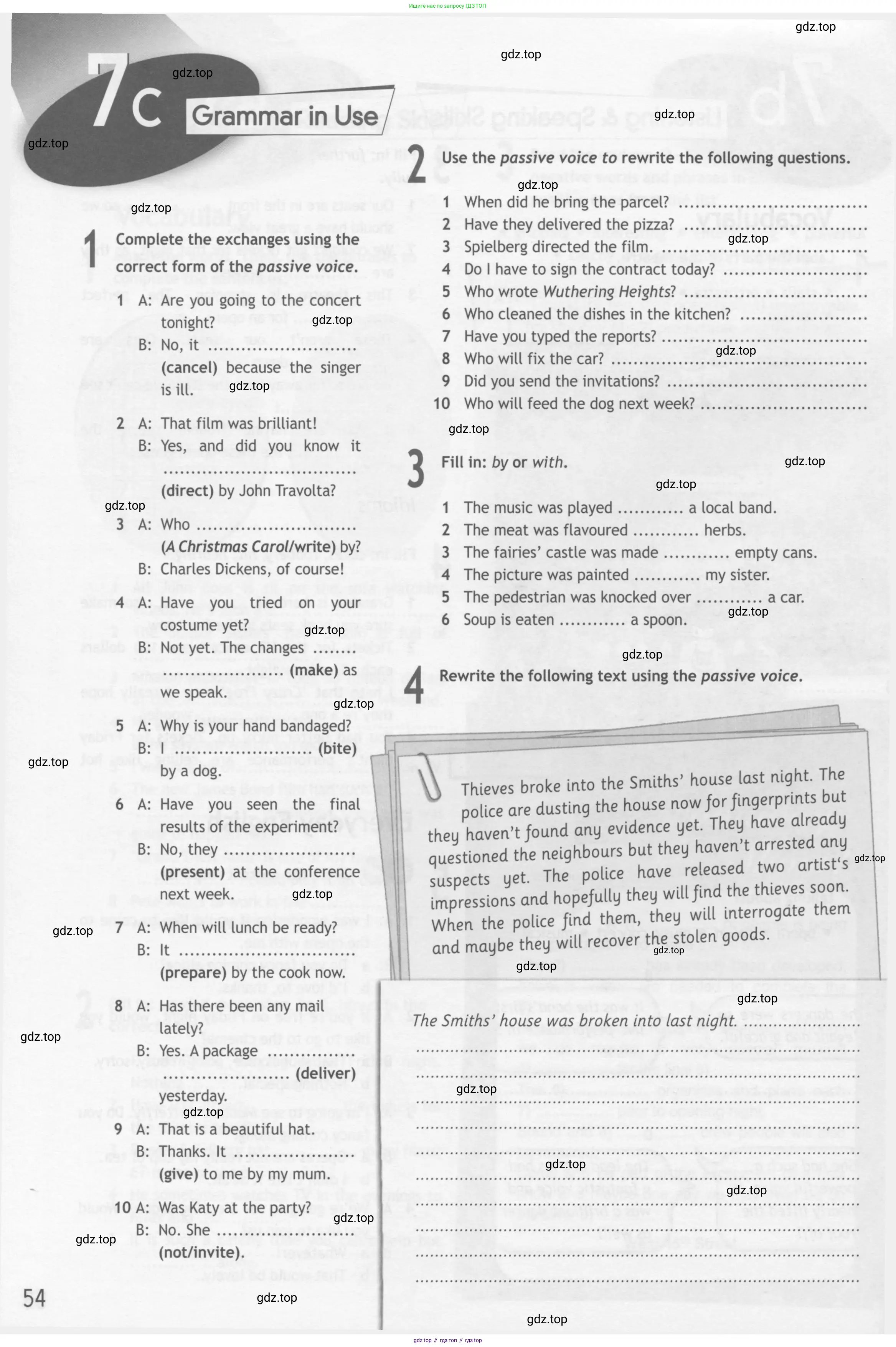 Английский язык (english), 10 класс Рабочая тетрадь (workbook), авторы: Афанасьева Ольга Васильевна (Afanasyeva Olga), Дули Дженни (Dooley Jenny), Михеева Ирина Владимировна (Mikheeva Irina), Оби Боб (Obee Bob), Эванс Вирджиния (Evans Virginia), издательство Просвещение, Москва, 2019, красного цвета, страница 54