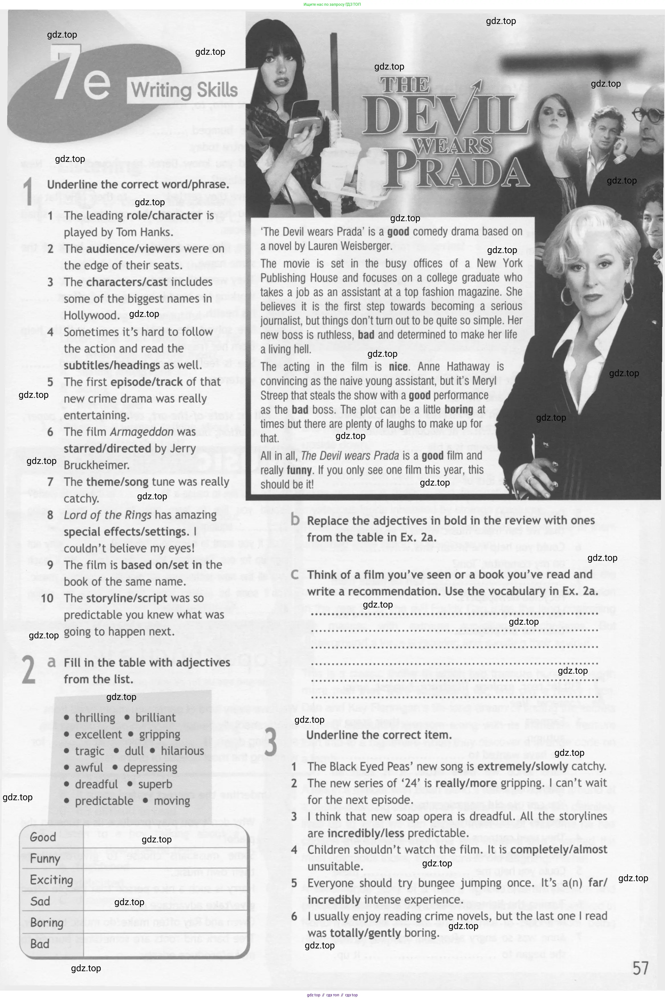 Английский язык (english), 10 класс Рабочая тетрадь (workbook), авторы: Афанасьева Ольга Васильевна (Afanasyeva Olga), Дули Дженни (Dooley Jenny), Михеева Ирина Владимировна (Mikheeva Irina), Оби Боб (Obee Bob), Эванс Вирджиния (Evans Virginia), издательство Просвещение, Москва, 2019, красного цвета, страница 57