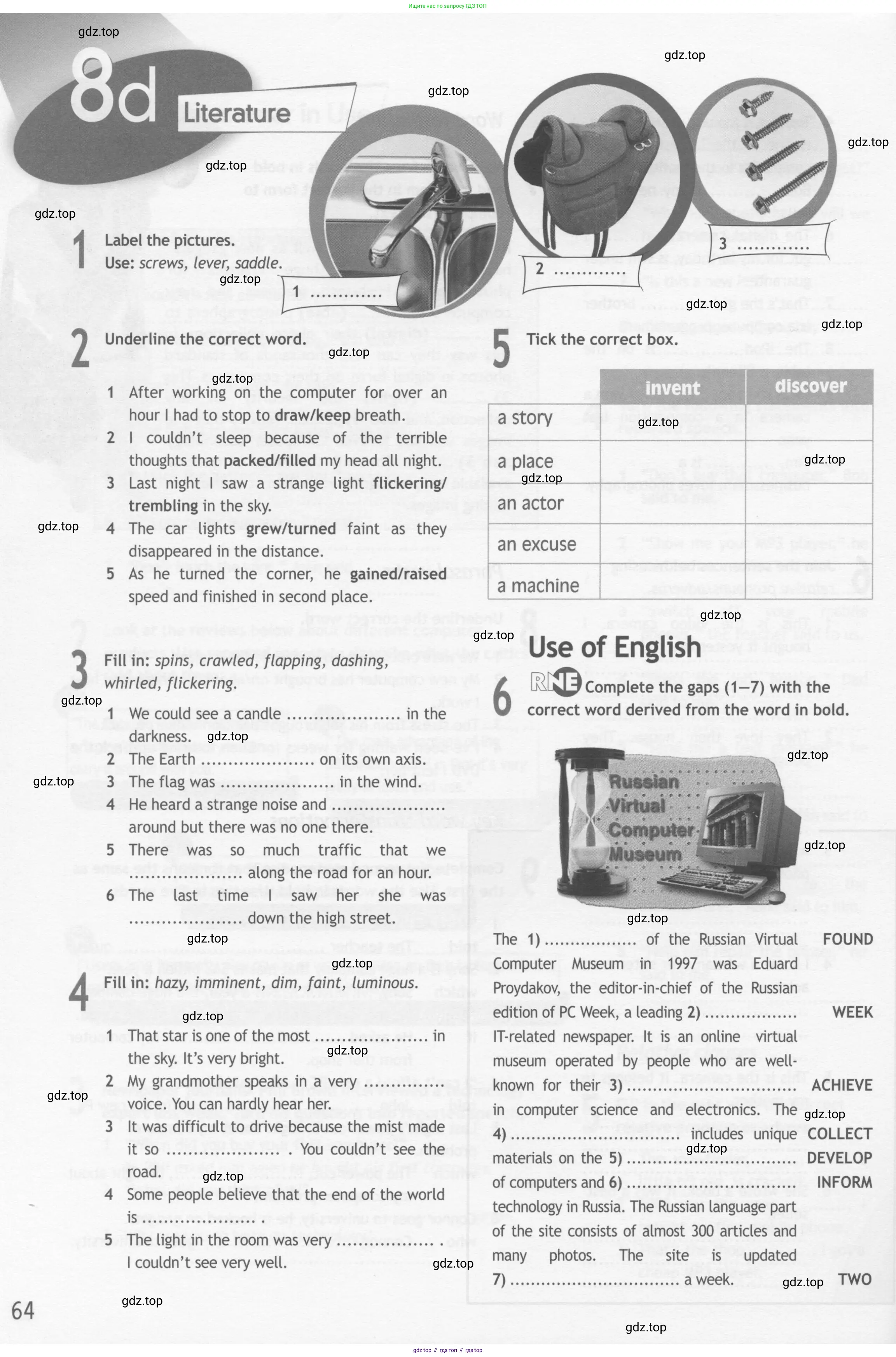 Английский язык (english), 10 класс Рабочая тетрадь (workbook), авторы: Афанасьева Ольга Васильевна (Afanasyeva Olga), Дули Дженни (Dooley Jenny), Михеева Ирина Владимировна (Mikheeva Irina), Оби Боб (Obee Bob), Эванс Вирджиния (Evans Virginia), издательство Просвещение, Москва, 2019, красного цвета, страница 64
