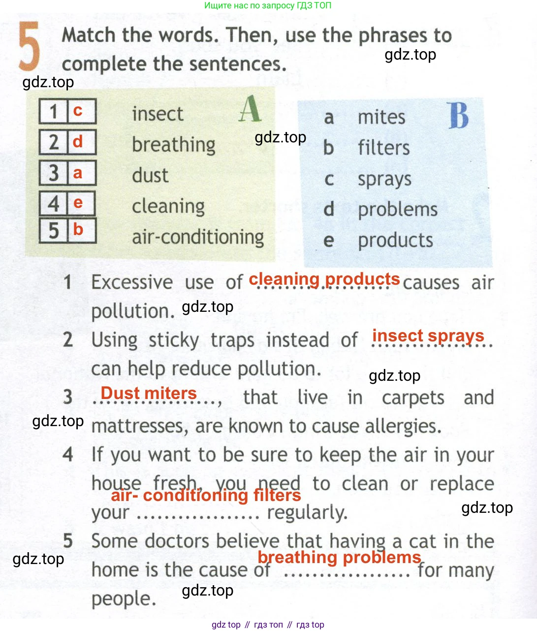 ГДЗ Английский язык (english), 10 класс Рабочая тетрадь (workbook), авторы: Афанасьева Ольга Васильевна (Afanasyeva Olga), Дули Дженни (Dooley Jenny), Михеева Ирина Владимировна (Mikheeva Irina), Оби Боб (Obee Bob), Эванс Вирджиния (Evans Virginia), издательство Просвещение, Москва, 2019, красного цвета, страница 18, номер 5, Решение 2