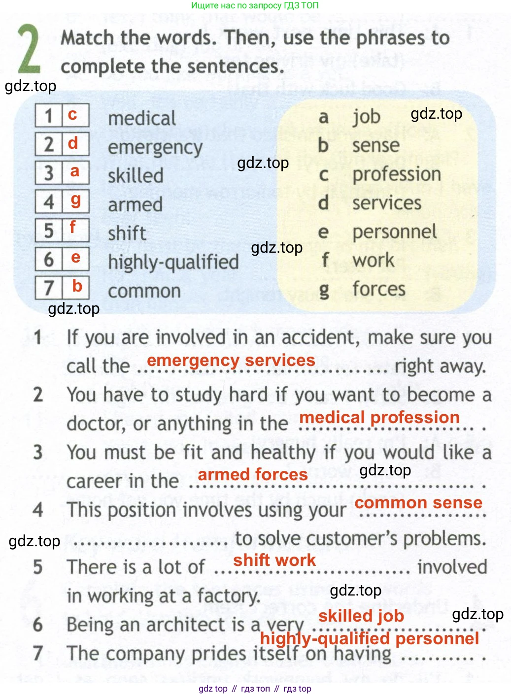 ГДЗ Английский язык (english), 10 класс Рабочая тетрадь (workbook), авторы: Афанасьева Ольга Васильевна (Afanasyeva Olga), Дули Дженни (Dooley Jenny), Михеева Ирина Владимировна (Mikheeva Irina), Оби Боб (Obee Bob), Эванс Вирджиния (Evans Virginia), издательство Просвещение, Москва, 2019, красного цвета, страница 21, номер 2, Решение 2