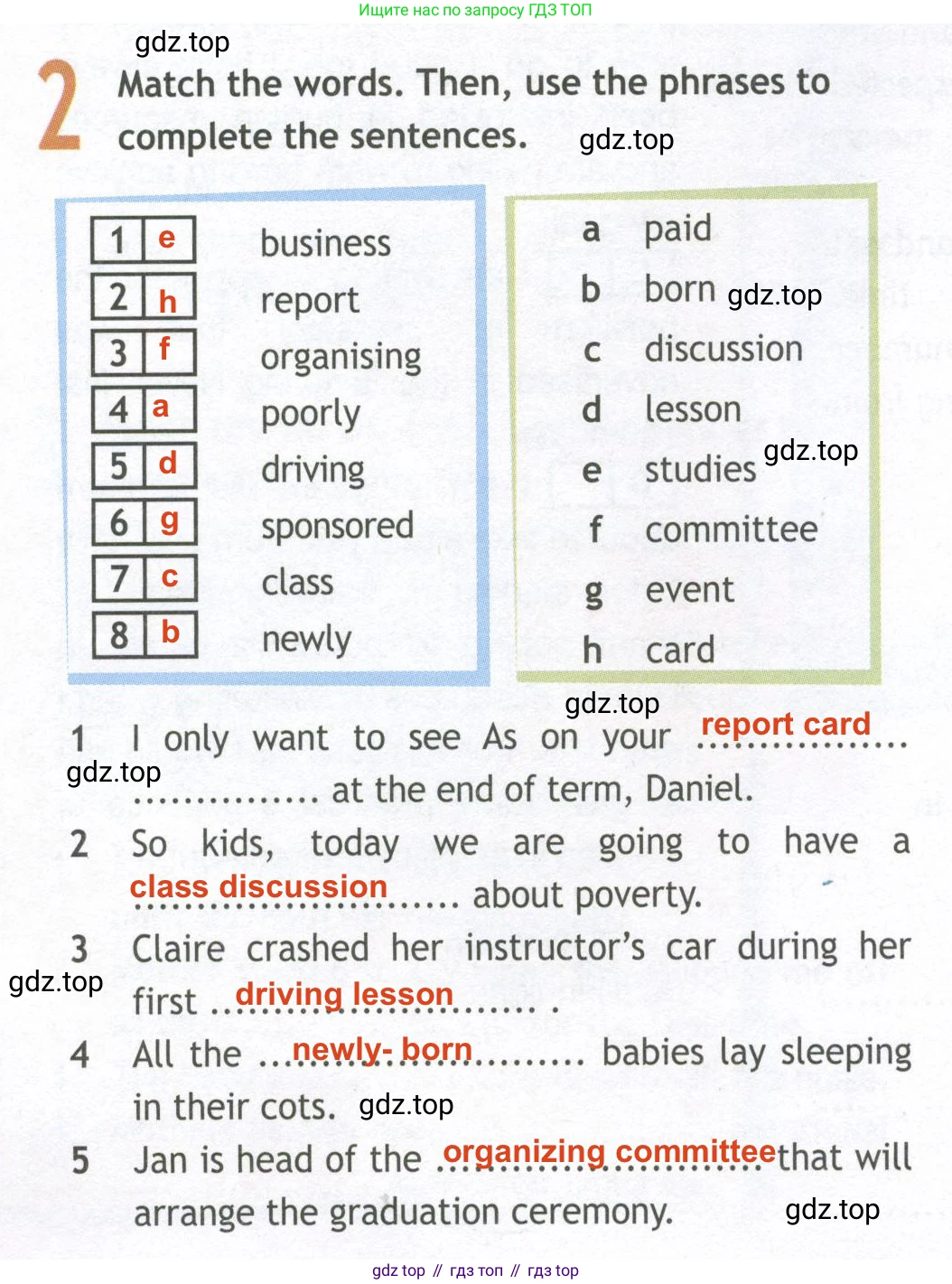 ГДЗ Английский язык (english), 10 класс Рабочая тетрадь (workbook), авторы: Афанасьева Ольга Васильевна (Afanasyeva Olga), Дули Дженни (Dooley Jenny), Михеева Ирина Владимировна (Mikheeva Irina), Оби Боб (Obee Bob), Эванс Вирджиния (Evans Virginia), издательство Просвещение, Москва, 2019, красного цвета, страница 26, номер 2, Решение 2