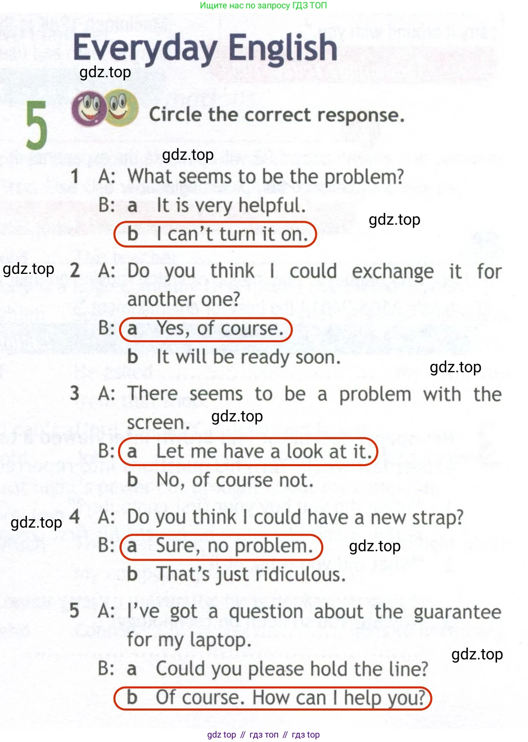 ГДЗ Английский язык (english), 10 класс Рабочая тетрадь (workbook), авторы: Афанасьева Ольга Васильевна (Afanasyeva Olga), Дули Дженни (Dooley Jenny), Михеева Ирина Владимировна (Mikheeva Irina), Оби Боб (Obee Bob), Эванс Вирджиния (Evans Virginia), издательство Просвещение, Москва, 2019, красного цвета, страница 61, номер 5, Решение 2