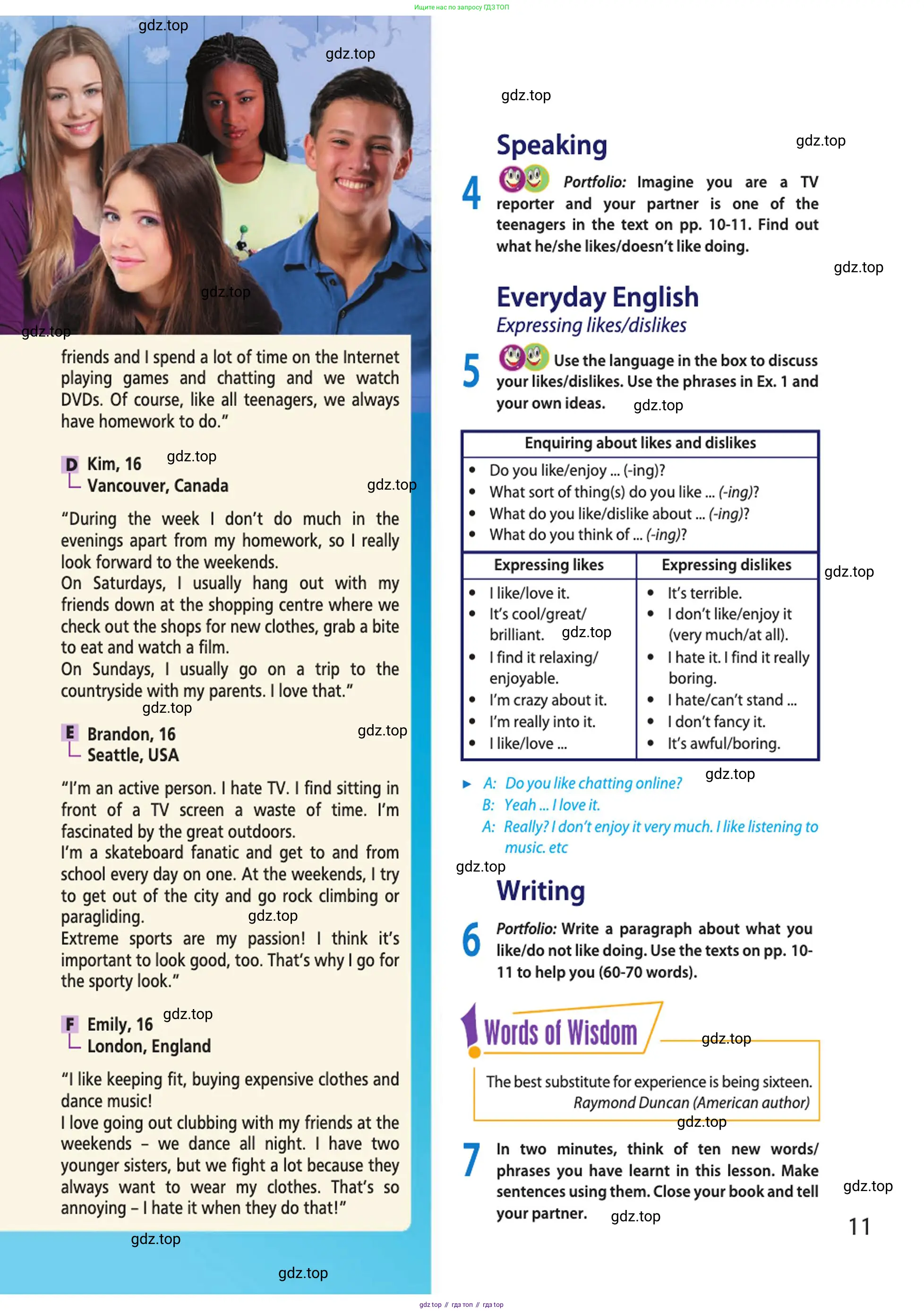 Английский язык (english), 10 класс Учебник (Student's book), авторы: Афанасьева Ольга Васильевна (Afanasyeva Olga), Дули Дженни (Dooley Jenny), Михеева Ирина Владимировна (Mikheeva Irina), Оби Боб (Obee Bob), Эванс Вирджиния (Evans Virginia), издательство Просвещение, Москва, 2019, красного цвета, страница 11