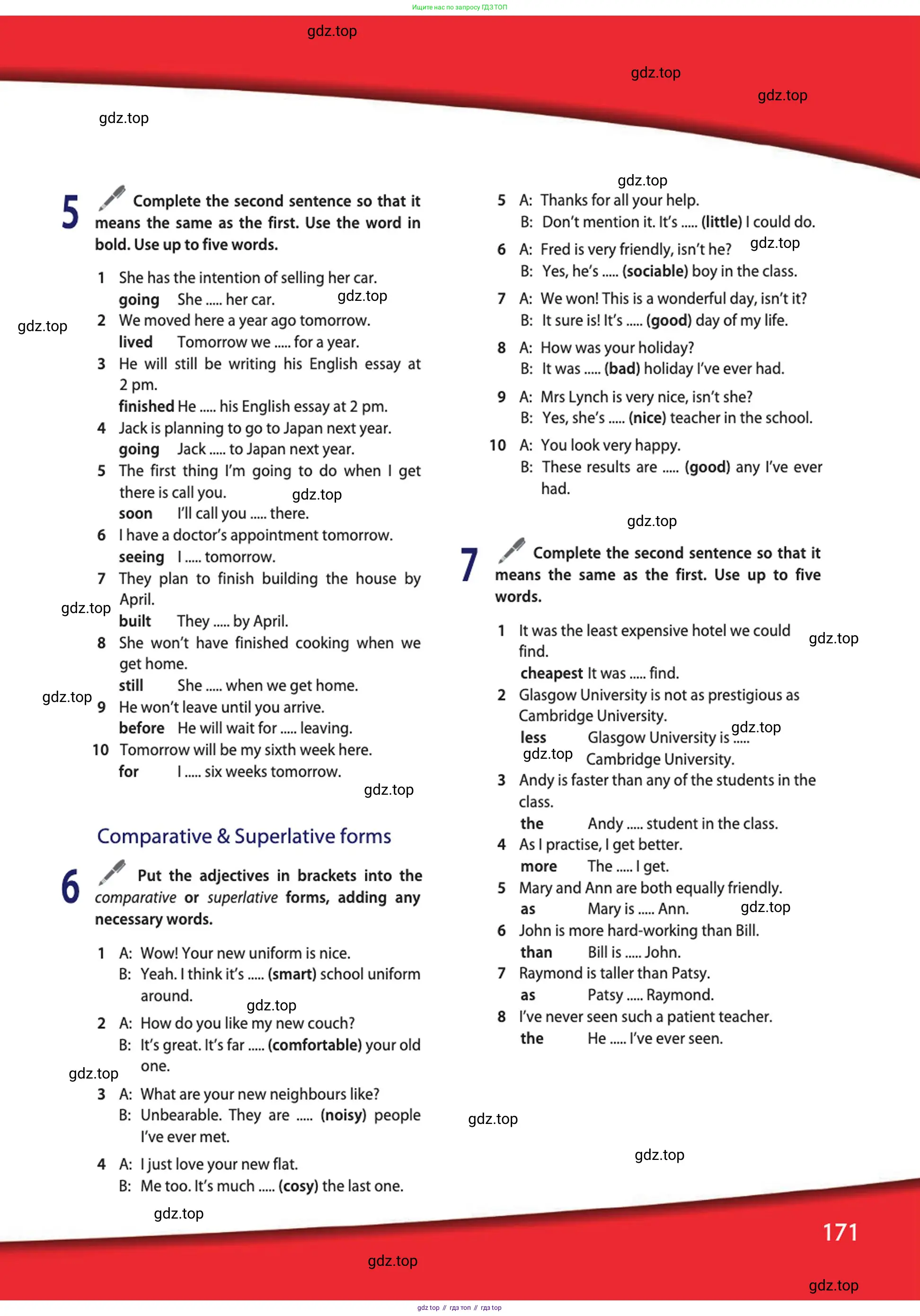 Английский язык (english), 10 класс Учебник (Student's book), авторы: Афанасьева Ольга Васильевна (Afanasyeva Olga), Дули Дженни (Dooley Jenny), Михеева Ирина Владимировна (Mikheeva Irina), Оби Боб (Obee Bob), Эванс Вирджиния (Evans Virginia), издательство Просвещение, Москва, 2019, красного цвета, страница 171