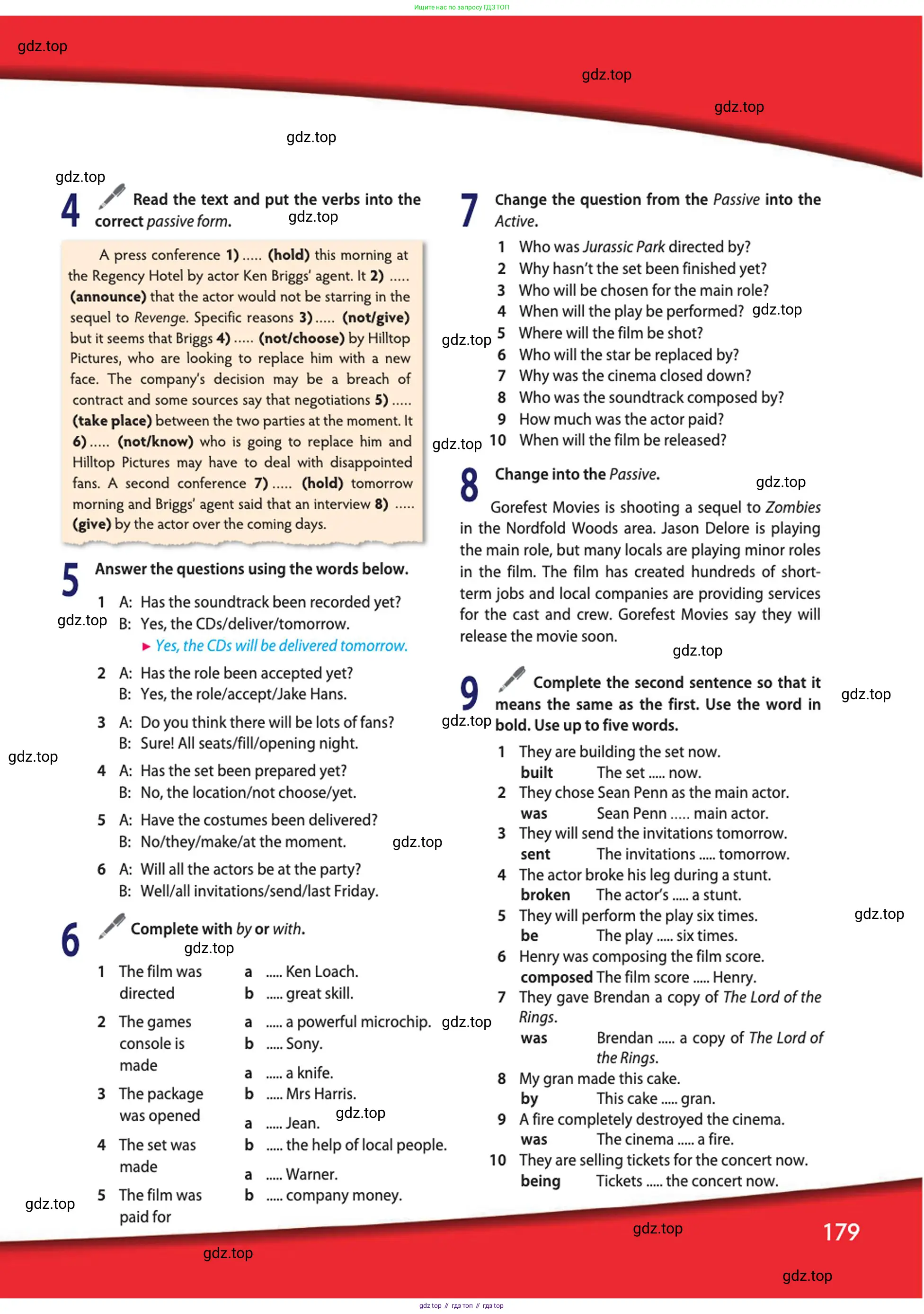 Английский язык (english), 10 класс Учебник (Student's book), авторы: Афанасьева Ольга Васильевна (Afanasyeva Olga), Дули Дженни (Dooley Jenny), Михеева Ирина Владимировна (Mikheeva Irina), Оби Боб (Obee Bob), Эванс Вирджиния (Evans Virginia), издательство Просвещение, Москва, 2019, красного цвета, страница 179