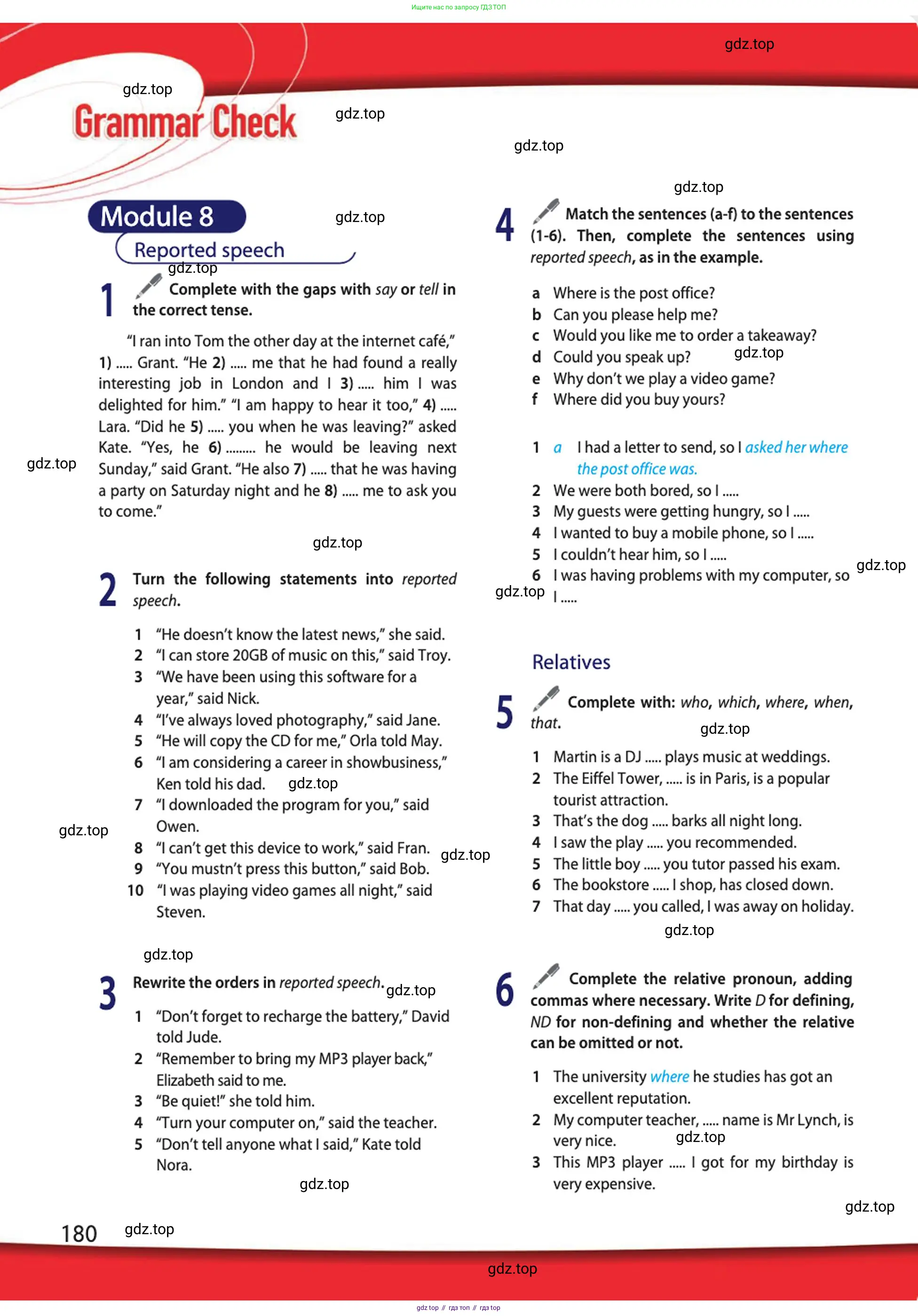 Английский язык (english), 10 класс Учебник (Student's book), авторы: Афанасьева Ольга Васильевна (Afanasyeva Olga), Дули Дженни (Dooley Jenny), Михеева Ирина Владимировна (Mikheeva Irina), Оби Боб (Obee Bob), Эванс Вирджиния (Evans Virginia), издательство Просвещение, Москва, 2019, красного цвета, страница 180