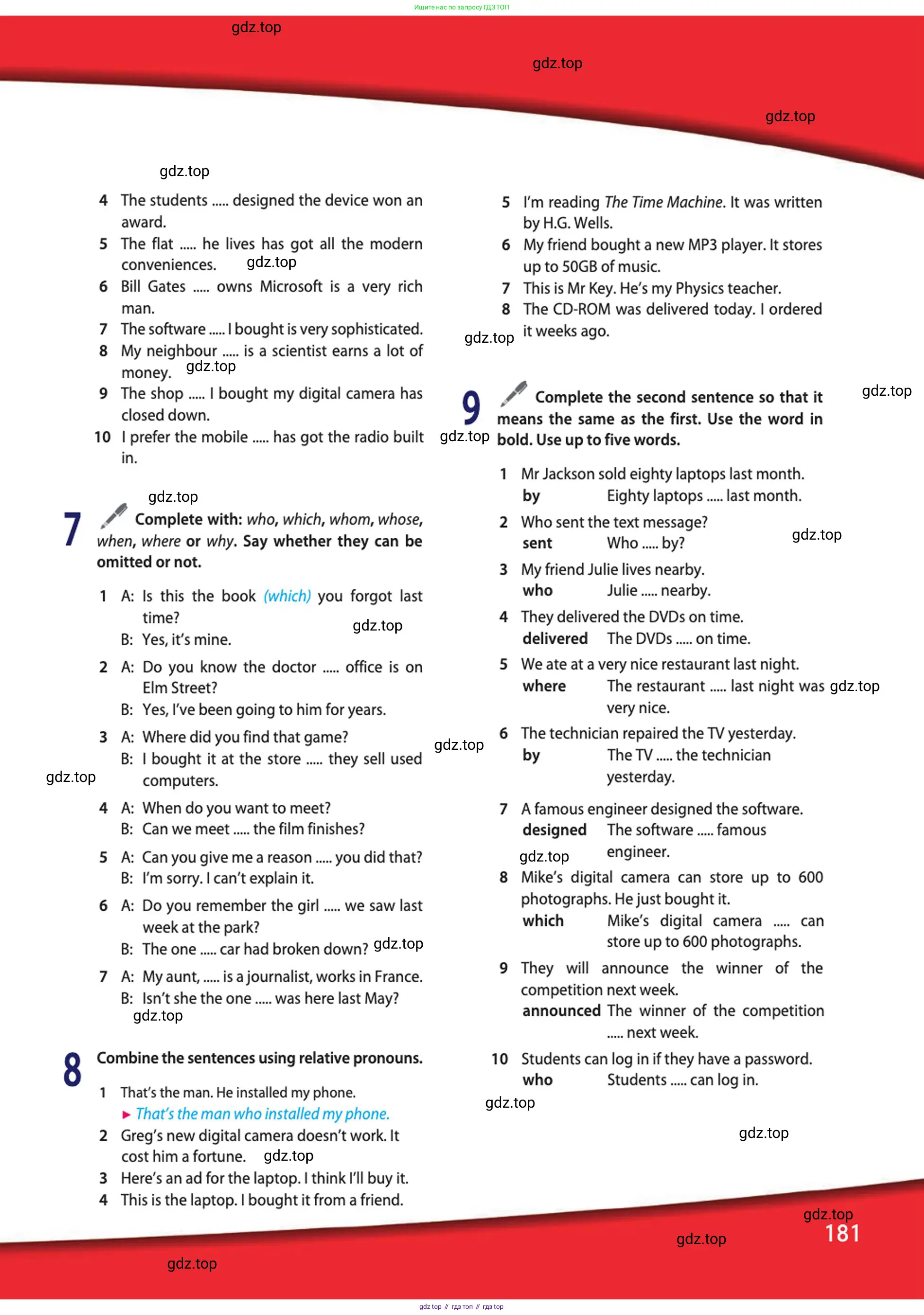 Английский язык (english), 10 класс Учебник (Student's book), авторы: Афанасьева Ольга Васильевна (Afanasyeva Olga), Дули Дженни (Dooley Jenny), Михеева Ирина Владимировна (Mikheeva Irina), Оби Боб (Obee Bob), Эванс Вирджиния (Evans Virginia), издательство Просвещение, Москва, 2019, красного цвета, страница 181