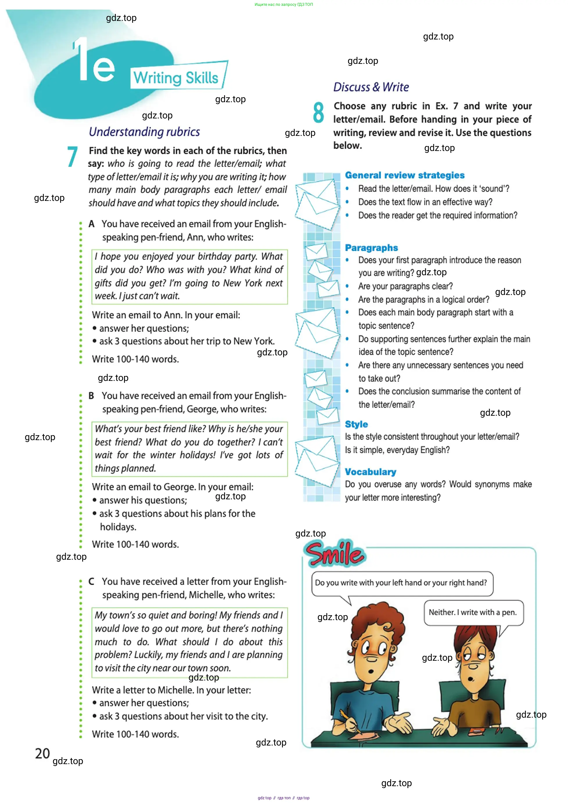 Английский язык (english), 10 класс Учебник (Student's book), авторы: Афанасьева Ольга Васильевна (Afanasyeva Olga), Дули Дженни (Dooley Jenny), Михеева Ирина Владимировна (Mikheeva Irina), Оби Боб (Obee Bob), Эванс Вирджиния (Evans Virginia), издательство Просвещение, Москва, 2019, красного цвета, страница 20