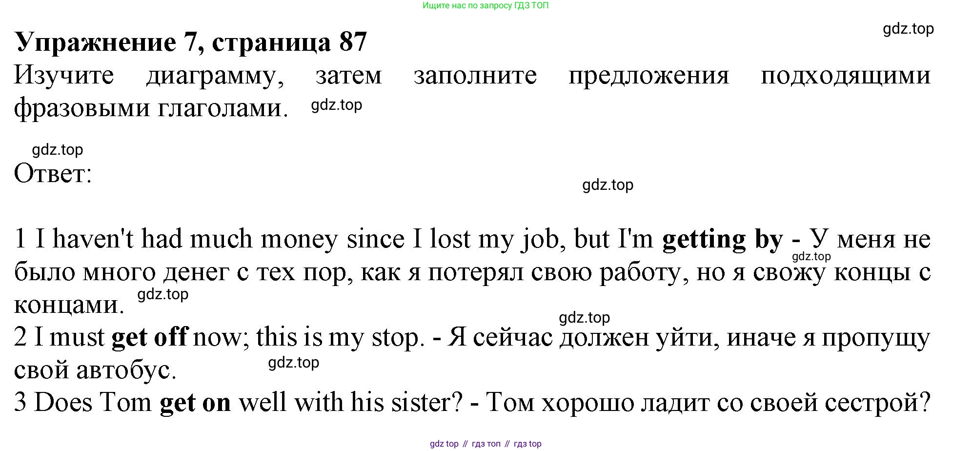 Английский язык (english), 10 класс Учебник (Student's book), авторы: Афанасьева Ольга Васильевна (Afanasyeva Olga), Дули Дженни (Dooley Jenny), Михеева Ирина Владимировна (Mikheeva Irina), Оби Боб (Obee Bob), Эванс Вирджиния (Evans Virginia), издательство Просвещение, Москва, 2019, красного цвета, страница 87, номер 7, Решение 1