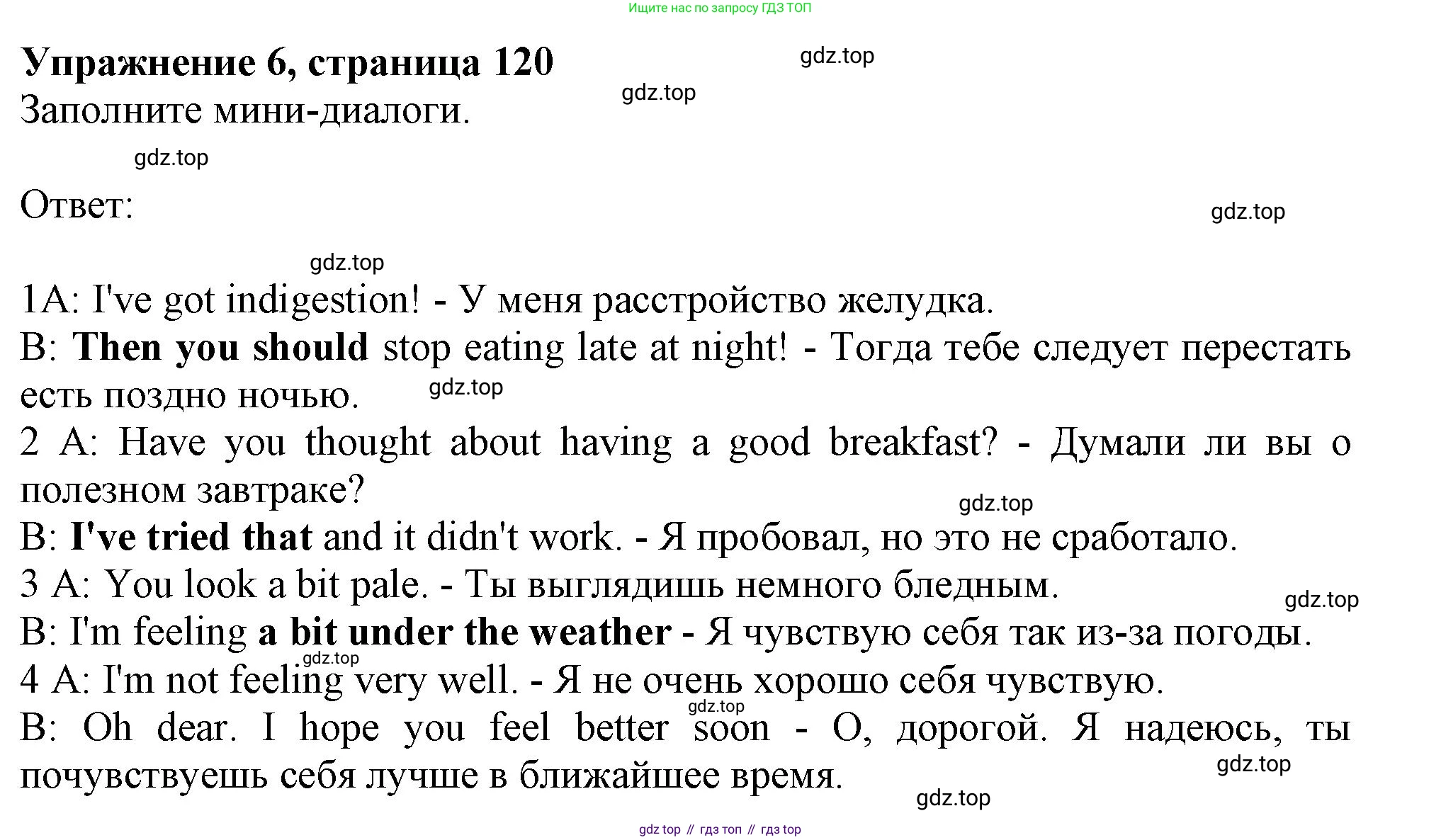 Английский язык (english), 10 класс Учебник (Student's book), авторы: Афанасьева Ольга Васильевна (Afanasyeva Olga), Дули Дженни (Dooley Jenny), Михеева Ирина Владимировна (Mikheeva Irina), Оби Боб (Obee Bob), Эванс Вирджиния (Evans Virginia), издательство Просвещение, Москва, 2019, красного цвета, страница 120, номер 6, Решение 1