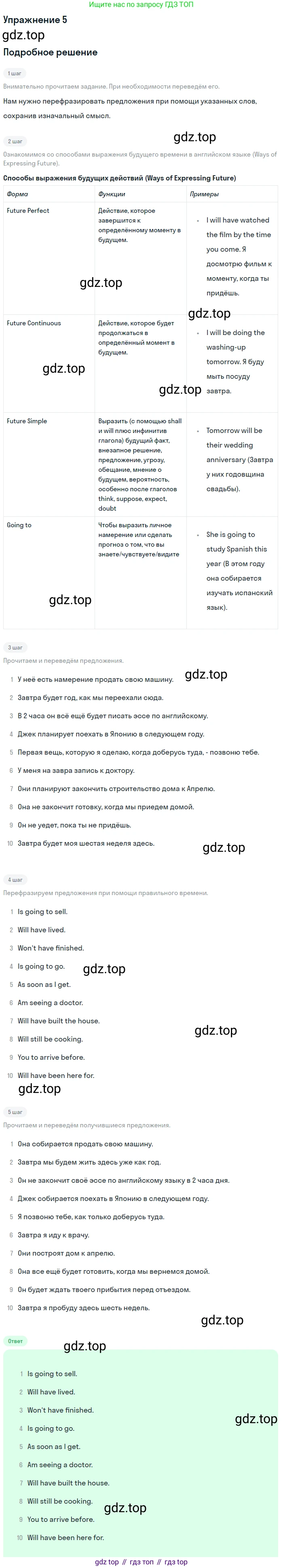 Английский язык (english), 10 класс Учебник (Student's book), авторы: Афанасьева Ольга Васильевна (Afanasyeva Olga), Дули Дженни (Dooley Jenny), Михеева Ирина Владимировна (Mikheeva Irina), Оби Боб (Obee Bob), Эванс Вирджиния (Evans Virginia), издательство Просвещение, Москва, 2019, красного цвета, страница 171, номер 5, Решение 2
