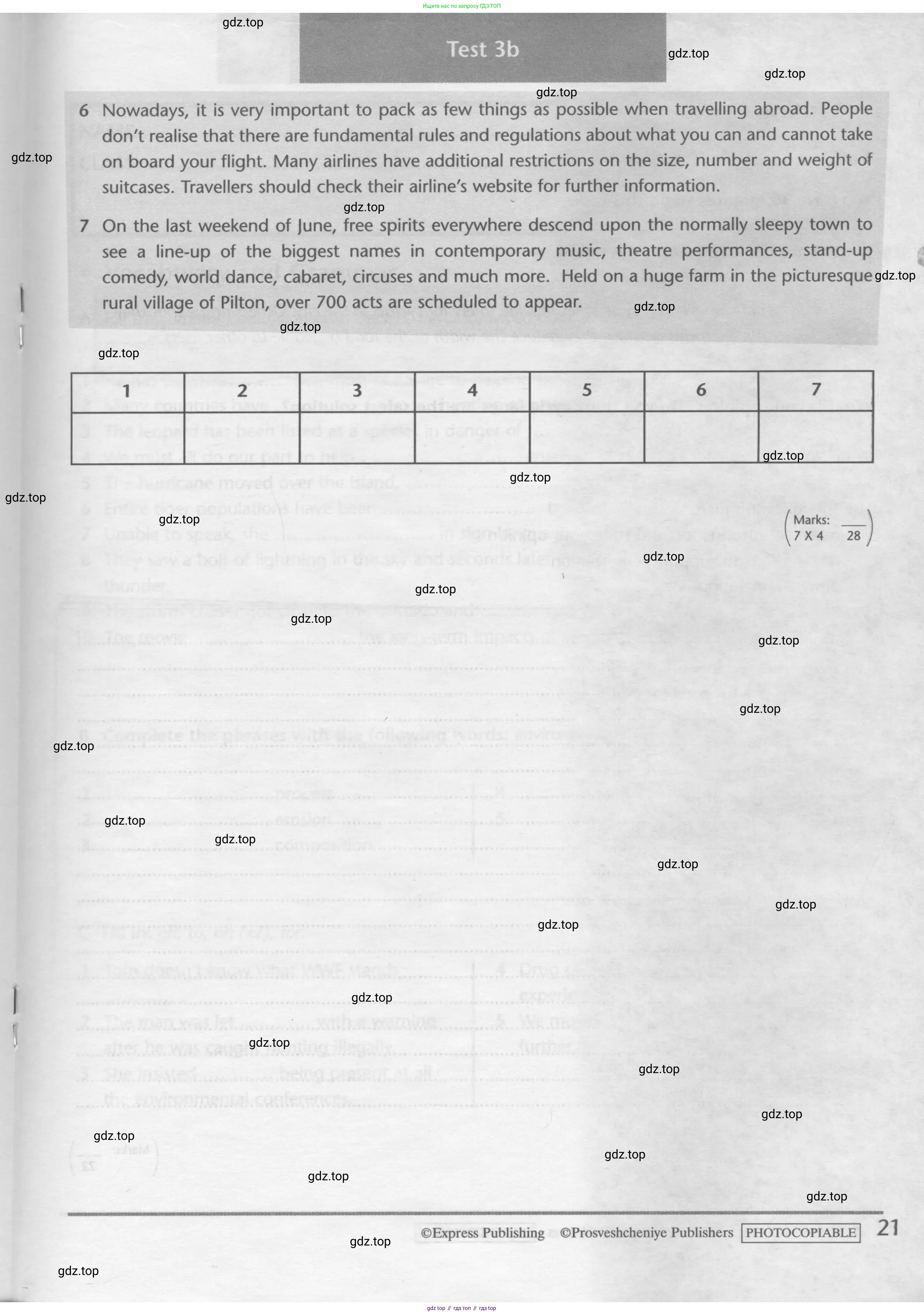 Английский язык (english), 10 класс контрольные задания (test booklet), авторы: Баранова Ксения Михайловна (Baranova Ksenia), Дули Дженни (Dooley Jenny), Копылова Виктория Викторовна (Kopylova Victoria), Мильруд Радислав Петрович (Millrood Radislav), Эванс Вирджиния (Evans Virginia), издательство Просвещение, Москва, 2019, серого цвета, страница 21
