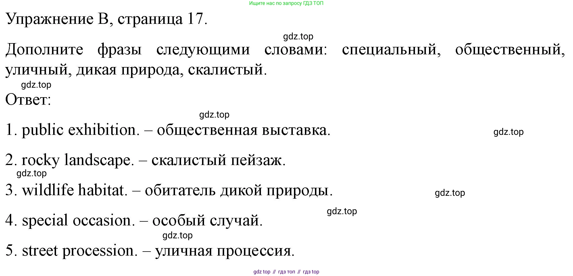 ГДЗ Английский язык (english), 10 класс контрольные задания (test booklet), авторы: Баранова Ксения Михайловна (Baranova Ksenia), Дули Дженни (Dooley Jenny), Копылова Виктория Викторовна (Kopylova Victoria), Мильруд Радислав Петрович (Millrood Radislav), Эванс Вирджиния (Evans Virginia), издательство Просвещение, Москва, 2019, серого цвета, страница 17, номер B, Решение