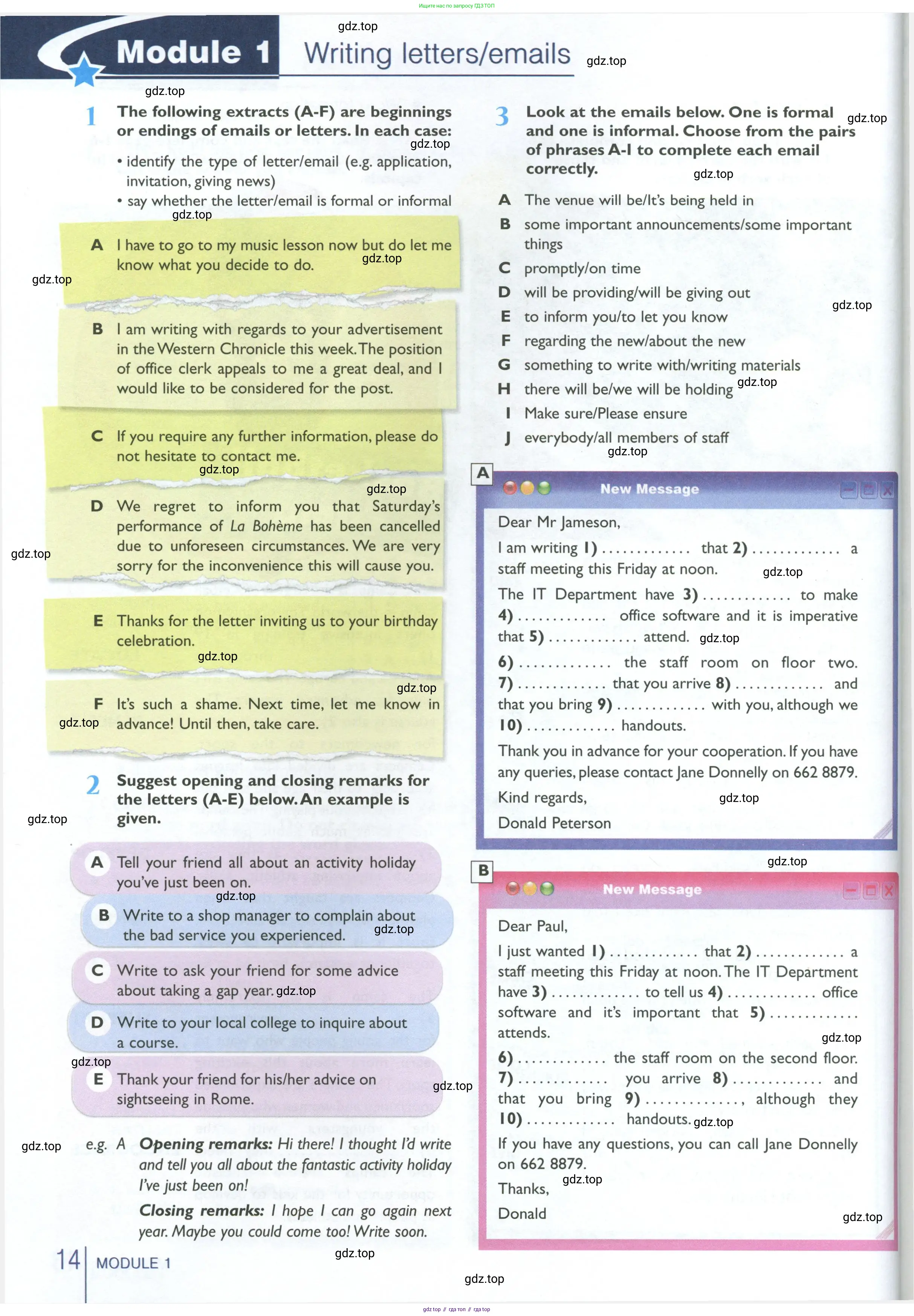 Английский язык (english), 10 класс Рабочая тетрадь (workbook), авторы: Баранова Ксения Михайловна (Baranova Ksenia), Дули Дженни (Dooley Jenny), Копылова Виктория Викторовна (Kopylova Victoria), Мильруд Радислав Петрович (Millrood Radislav), Эванс Вирджиния (Evans Virginia), издательство Просвещение, Москва, 2019, белого цвета, страница 14