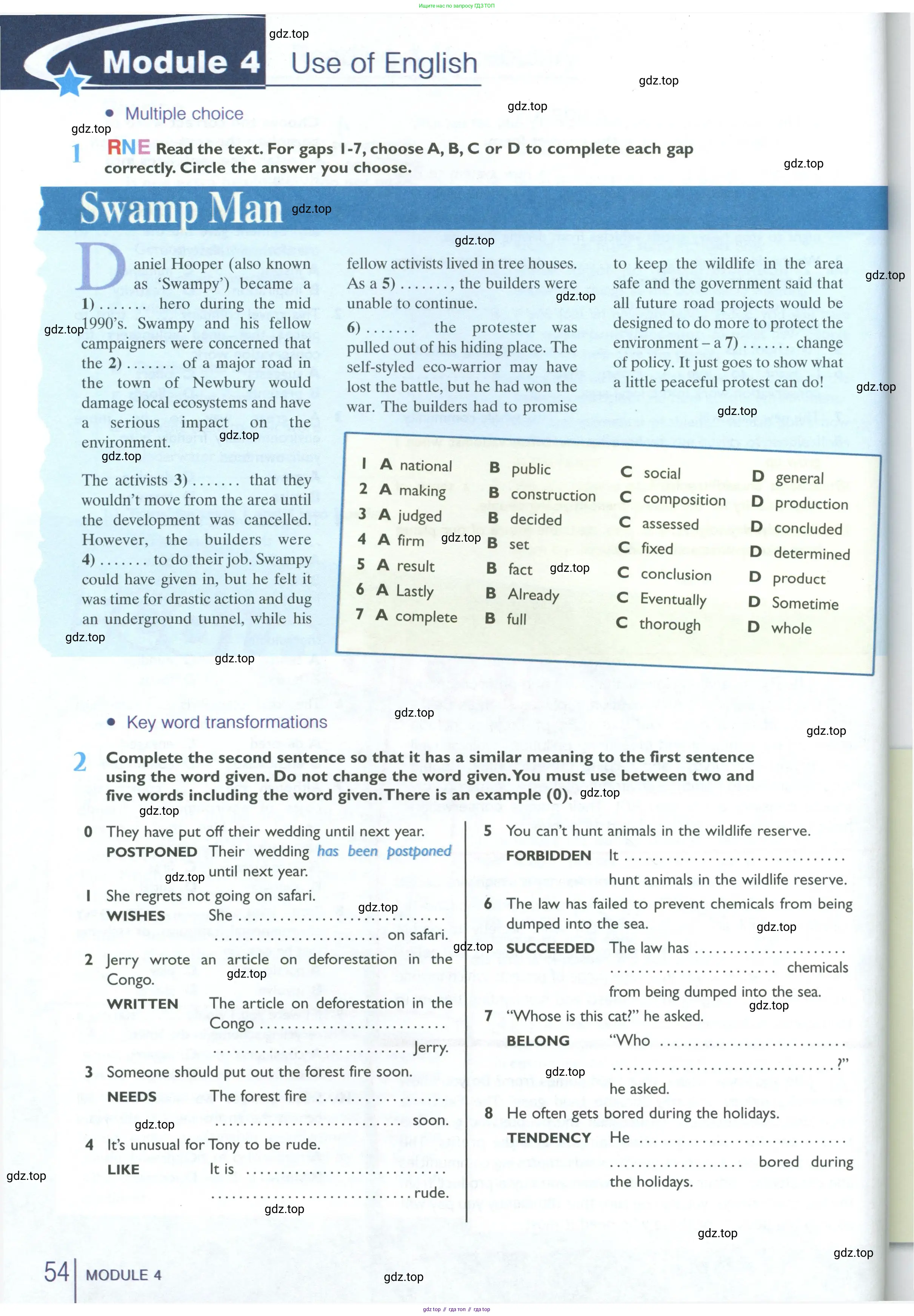Английский язык (english), 10 класс Рабочая тетрадь (workbook), авторы: Баранова Ксения Михайловна (Baranova Ksenia), Дули Дженни (Dooley Jenny), Копылова Виктория Викторовна (Kopylova Victoria), Мильруд Радислав Петрович (Millrood Radislav), Эванс Вирджиния (Evans Virginia), издательство Просвещение, Москва, 2019, белого цвета, страница 54