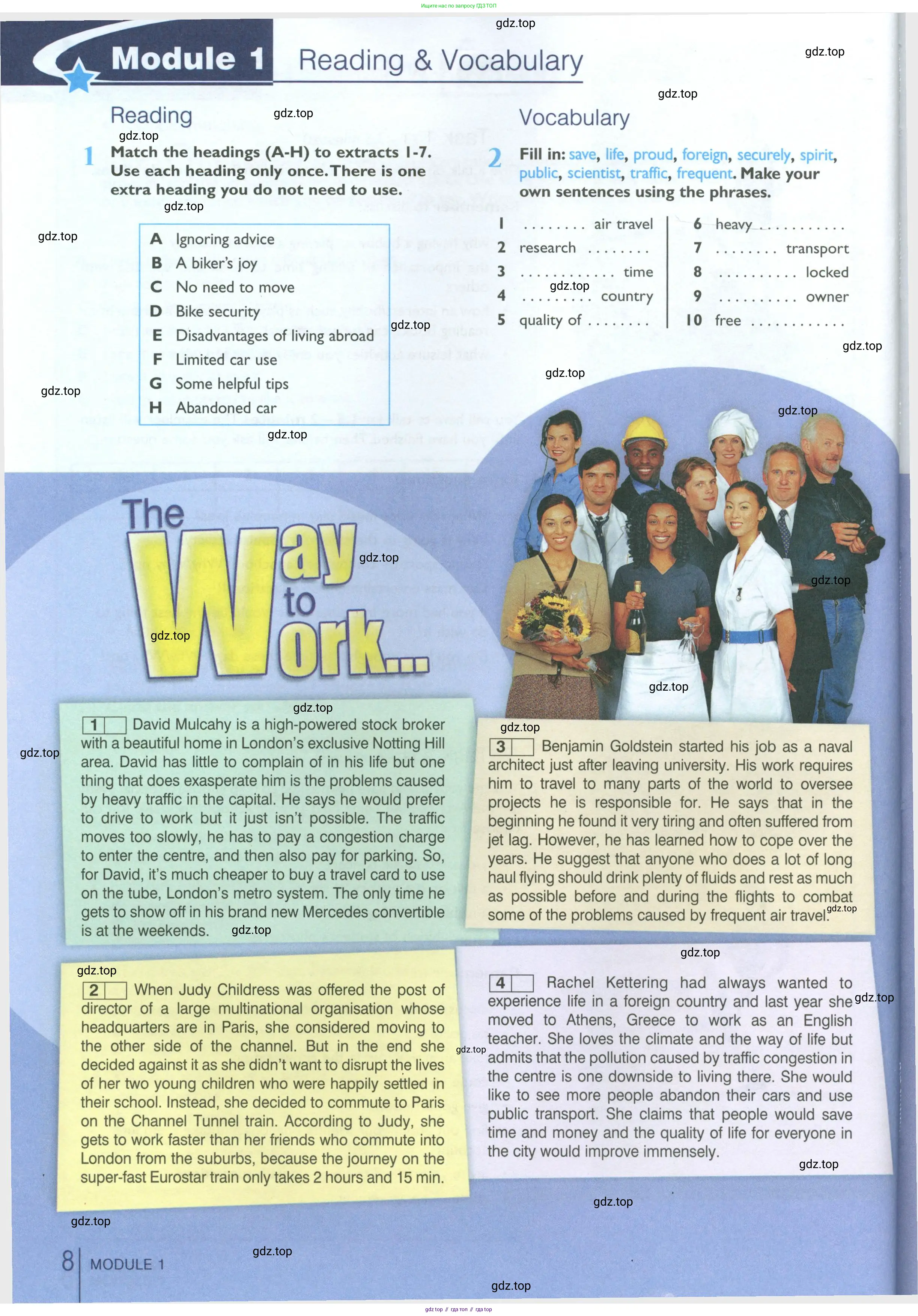 Английский язык (english), 10 класс Рабочая тетрадь (workbook), авторы: Баранова Ксения Михайловна (Baranova Ksenia), Дули Дженни (Dooley Jenny), Копылова Виктория Викторовна (Kopylova Victoria), Мильруд Радислав Петрович (Millrood Radislav), Эванс Вирджиния (Evans Virginia), издательство Просвещение, Москва, 2019, белого цвета, страница 8