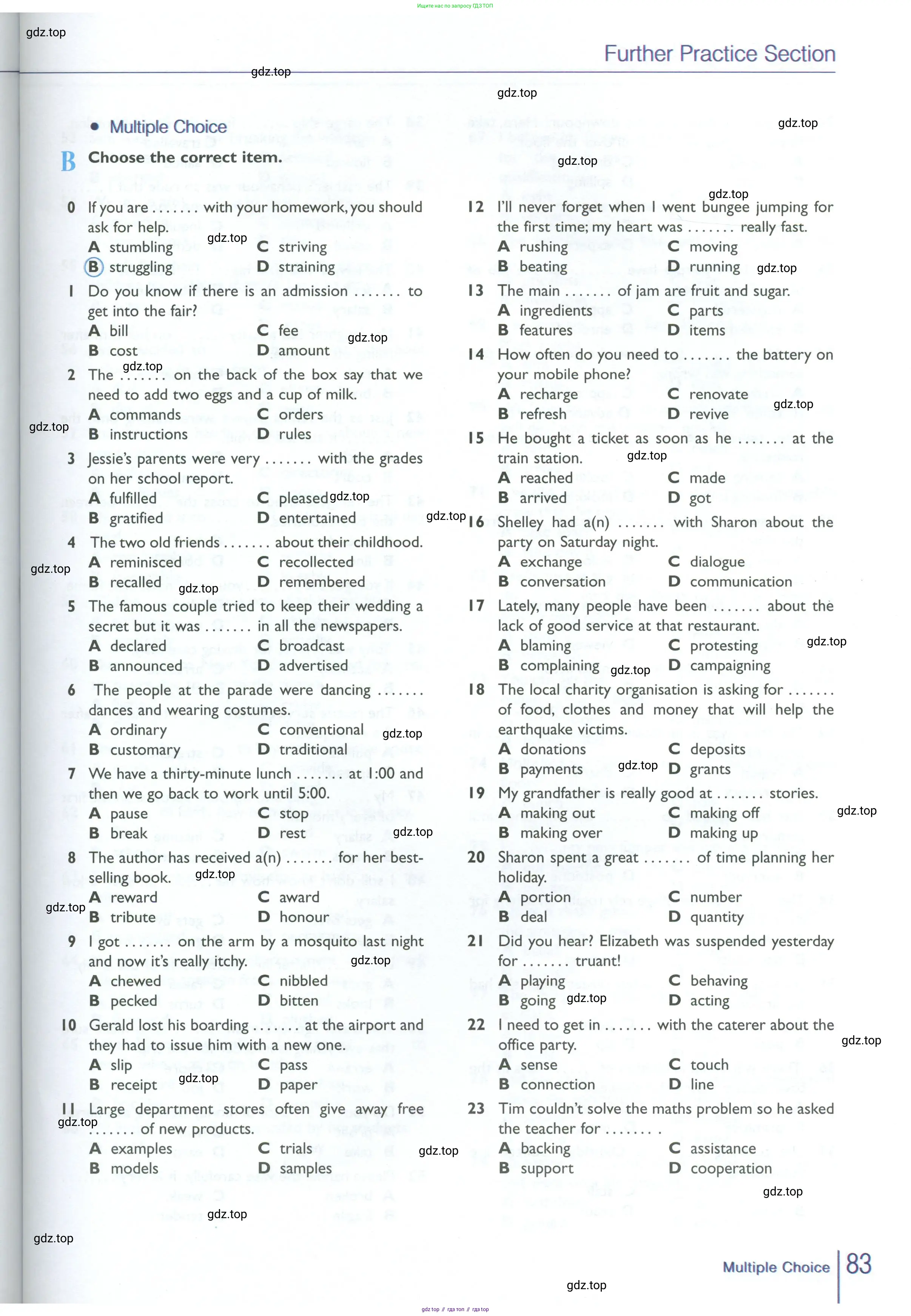 Английский язык (english), 10 класс Рабочая тетрадь (workbook), авторы: Баранова Ксения Михайловна (Baranova Ksenia), Дули Дженни (Dooley Jenny), Копылова Виктория Викторовна (Kopylova Victoria), Мильруд Радислав Петрович (Millrood Radislav), Эванс Вирджиния (Evans Virginia), издательство Просвещение, Москва, 2019, белого цвета, страница 83