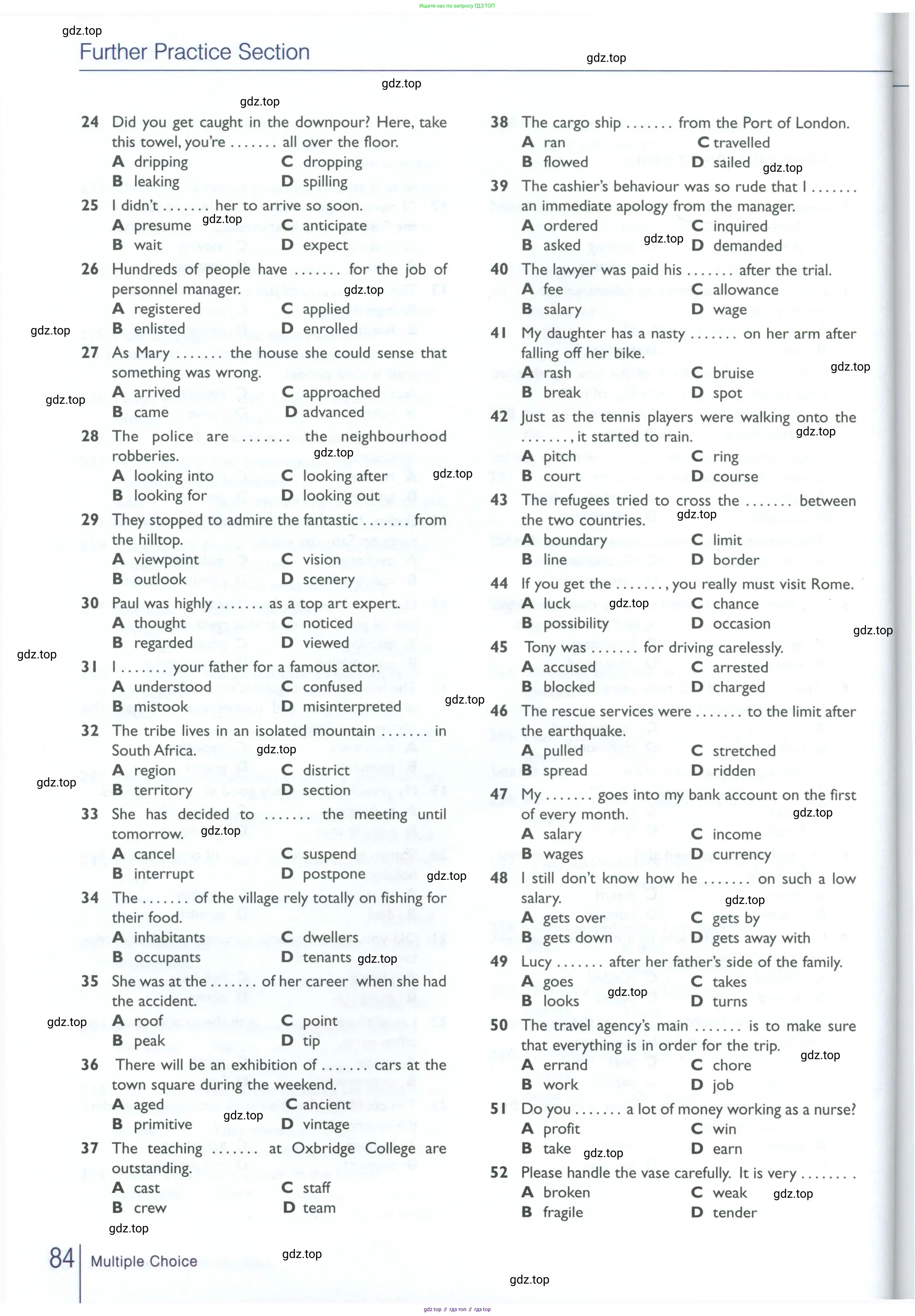 Английский язык (english), 10 класс Рабочая тетрадь (workbook), авторы: Баранова Ксения Михайловна (Baranova Ksenia), Дули Дженни (Dooley Jenny), Копылова Виктория Викторовна (Kopylova Victoria), Мильруд Радислав Петрович (Millrood Radislav), Эванс Вирджиния (Evans Virginia), издательство Просвещение, Москва, 2019, белого цвета, страница 84