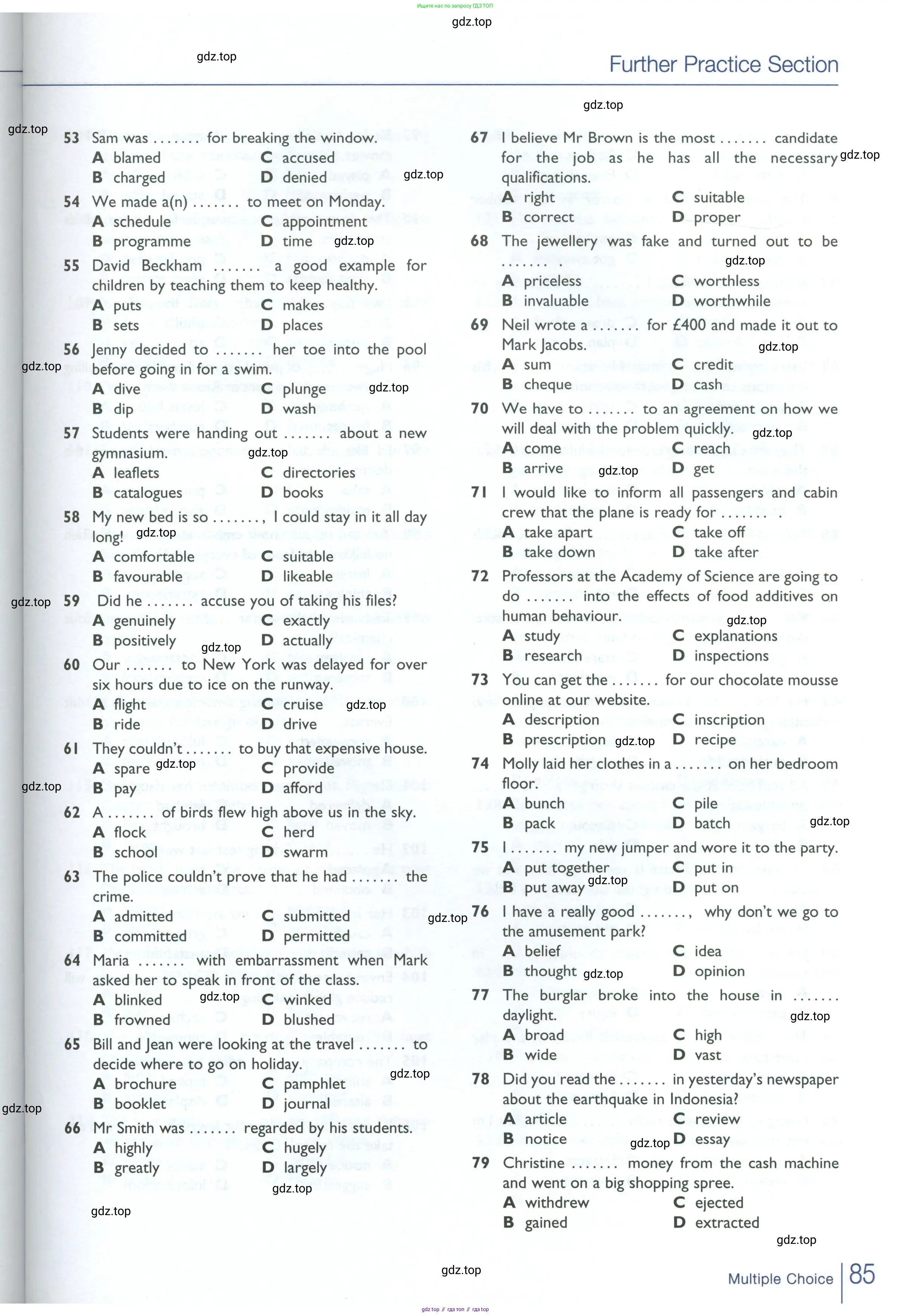 Английский язык (english), 10 класс Рабочая тетрадь (workbook), авторы: Баранова Ксения Михайловна (Baranova Ksenia), Дули Дженни (Dooley Jenny), Копылова Виктория Викторовна (Kopylova Victoria), Мильруд Радислав Петрович (Millrood Radislav), Эванс Вирджиния (Evans Virginia), издательство Просвещение, Москва, 2019, белого цвета, страница 85