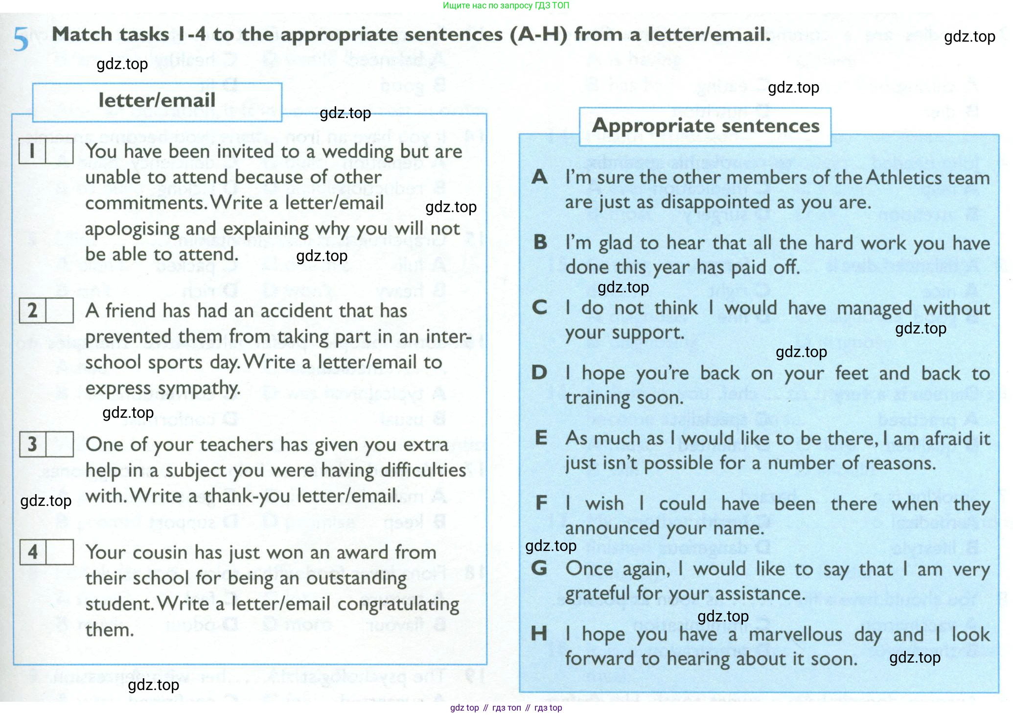 Английский язык (english), 10 класс Рабочая тетрадь (workbook), авторы: Баранова Ксения Михайловна (Baranova Ksenia), Дули Дженни (Dooley Jenny), Копылова Виктория Викторовна (Kopylova Victoria), Мильруд Радислав Петрович (Millrood Radislav), Эванс Вирджиния (Evans Virginia), издательство Просвещение, Москва, 2019, белого цвета, страница 29, номер 5, Условие