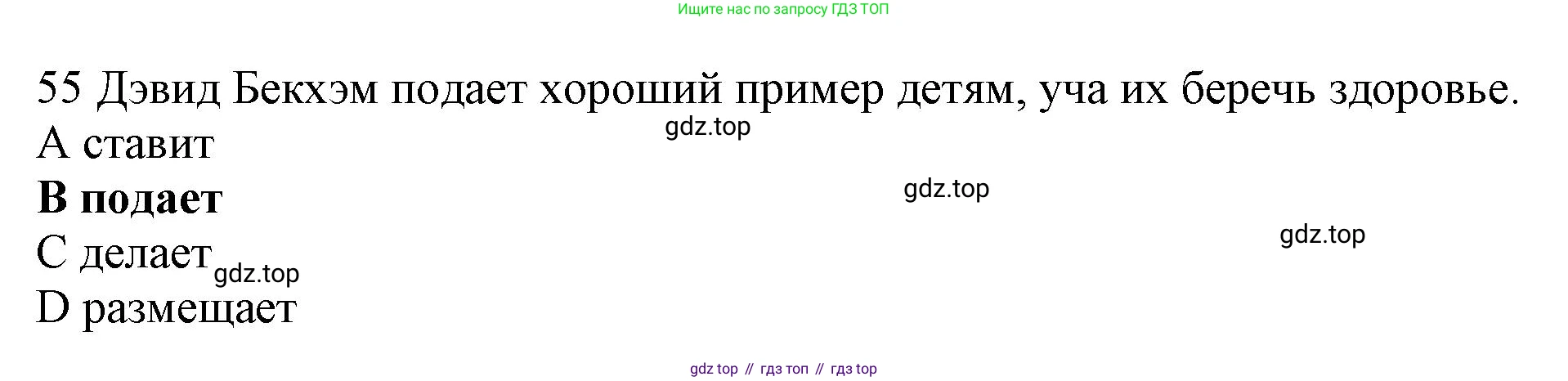ГДЗ Английский язык (english), 10 класс Рабочая тетрадь (workbook), авторы: Баранова Ксения Михайловна (Baranova Ksenia), Дули Дженни (Dooley Jenny), Копылова Виктория Викторовна (Kopylova Victoria), Мильруд Радислав Петрович (Millrood Radislav), Эванс Вирджиния (Evans Virginia), издательство Просвещение, Москва, 2019, белого цвета, страница 85, номер 55, Решение 1