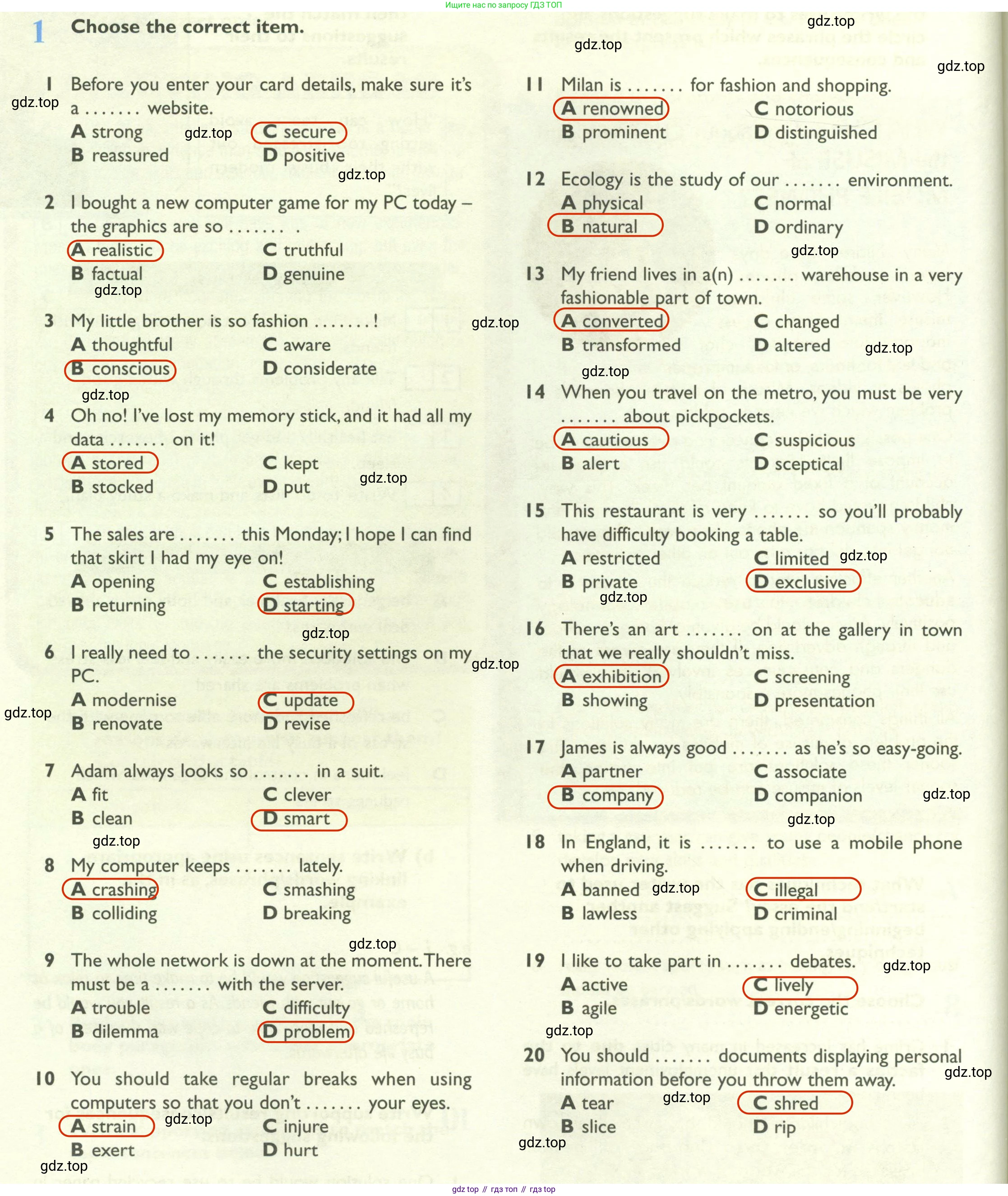 Английский язык (english), 10 класс Рабочая тетрадь (workbook), авторы: Баранова Ксения Михайловна (Baranova Ksenia), Дули Дженни (Dooley Jenny), Копылова Виктория Викторовна (Kopylova Victoria), Мильруд Радислав Петрович (Millrood Radislav), Эванс Вирджиния (Evans Virginia), издательство Просвещение, Москва, 2019, белого цвета, страница 72, номер 1, Решение 2