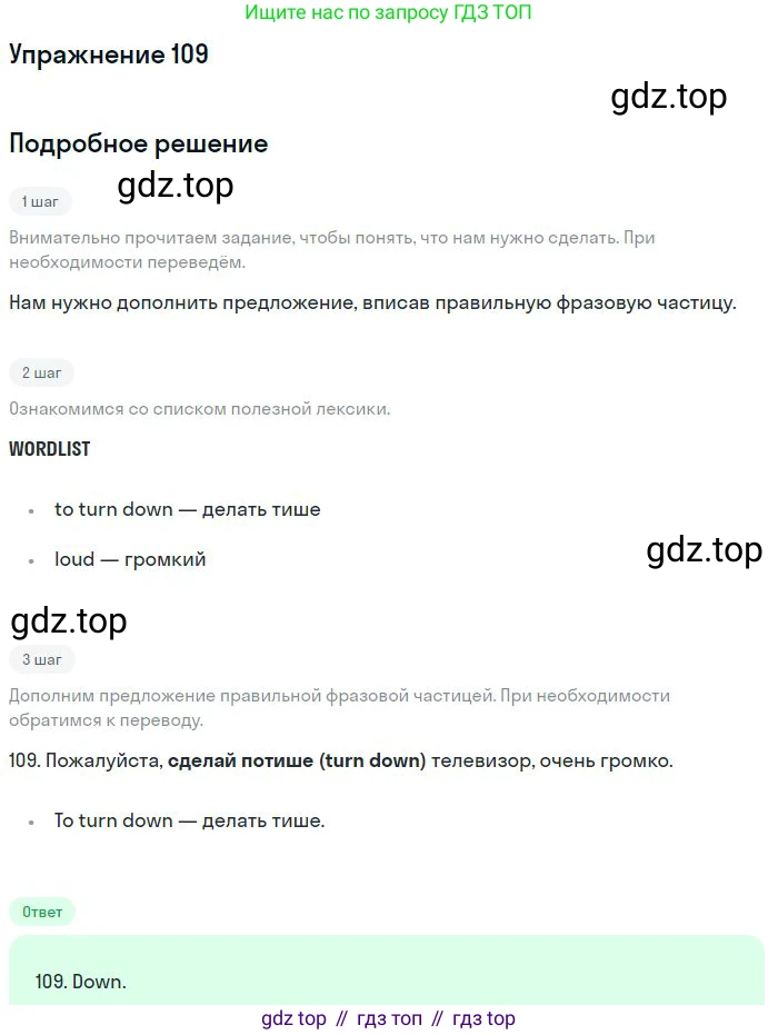 ГДЗ Английский язык (english), 10 класс Рабочая тетрадь (workbook), авторы: Баранова Ксения Михайловна (Baranova Ksenia), Дули Дженни (Dooley Jenny), Копылова Виктория Викторовна (Kopylova Victoria), Мильруд Радислав Петрович (Millrood Radislav), Эванс Вирджиния (Evans Virginia), издательство Просвещение, Москва, 2019, белого цвета, страница 101, номер 109, Решение 3