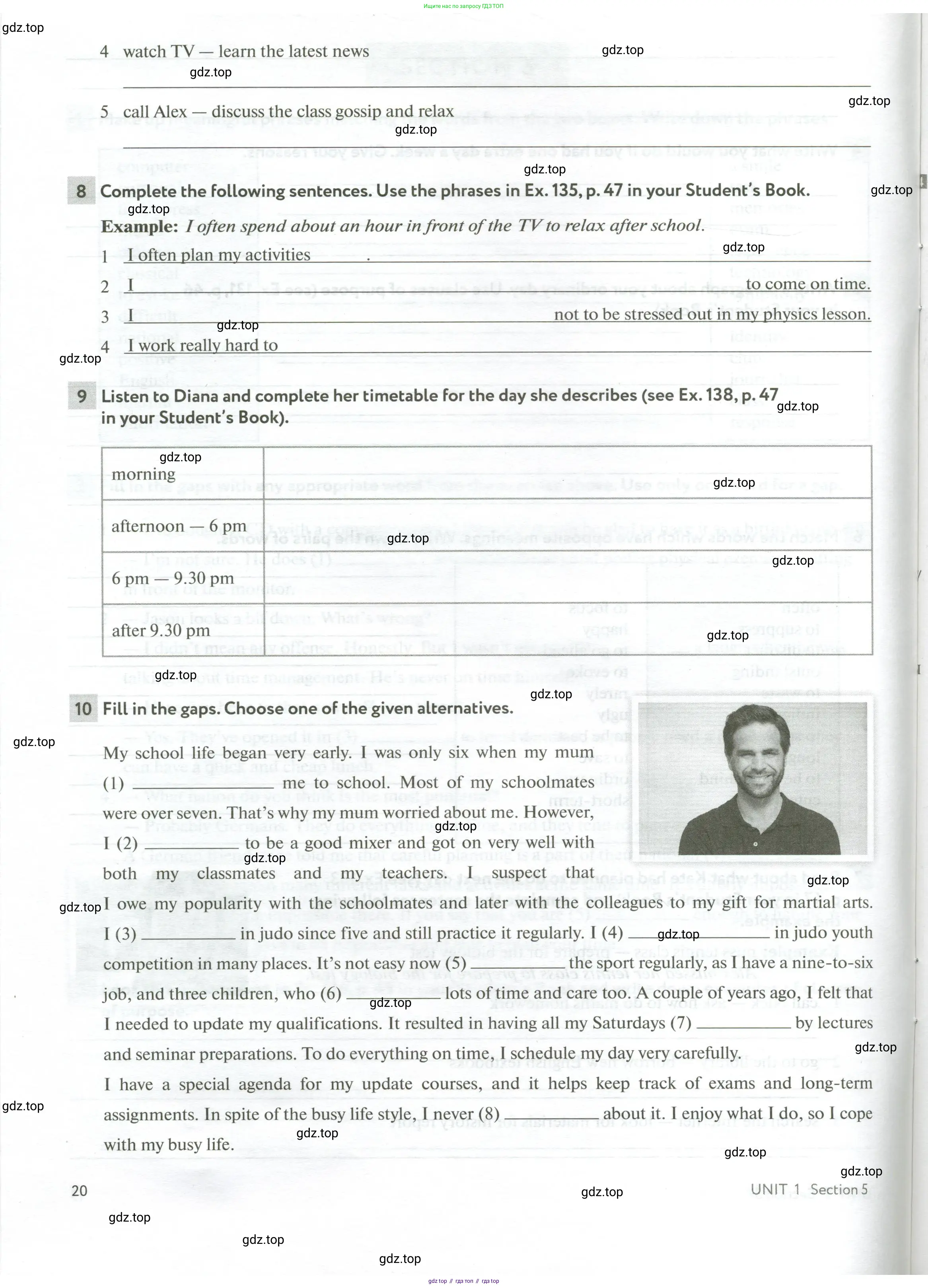 Английский язык (english), 10 класс рабочая тетрадь с контрольными работами (workbook + tests), авторы: Биболетова Мерем Забатовна, Бабушис Елена Евгеньевна, Снежко Надежда Дмитриевна, издательство Просвещение, Москва, 2021, оранжевого цвета, страница 20