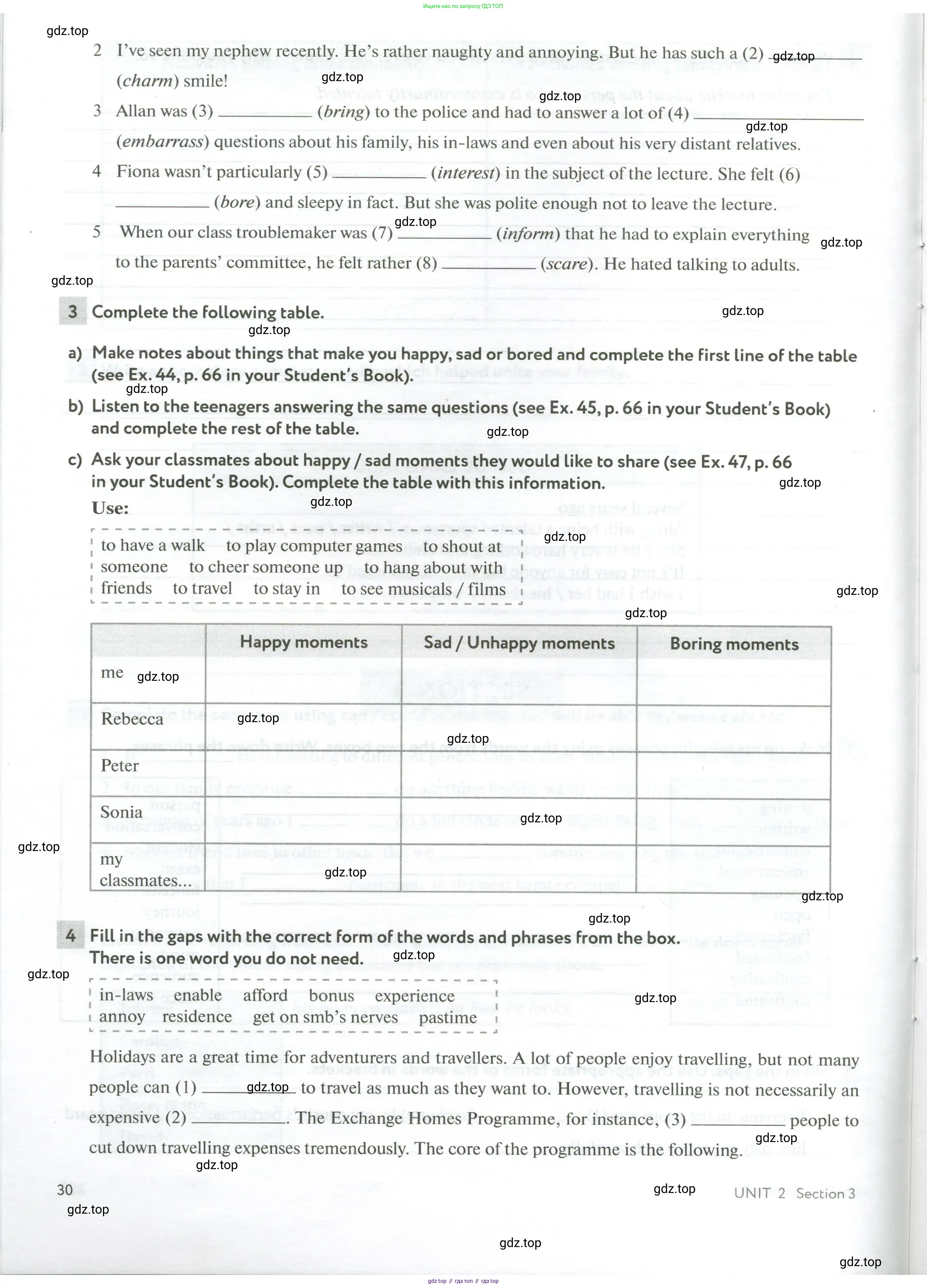 Английский язык (english), 10 класс рабочая тетрадь с контрольными работами (workbook + tests), авторы: Биболетова Мерем Забатовна, Бабушис Елена Евгеньевна, Снежко Надежда Дмитриевна, издательство Просвещение, Москва, 2021, оранжевого цвета, страница 30