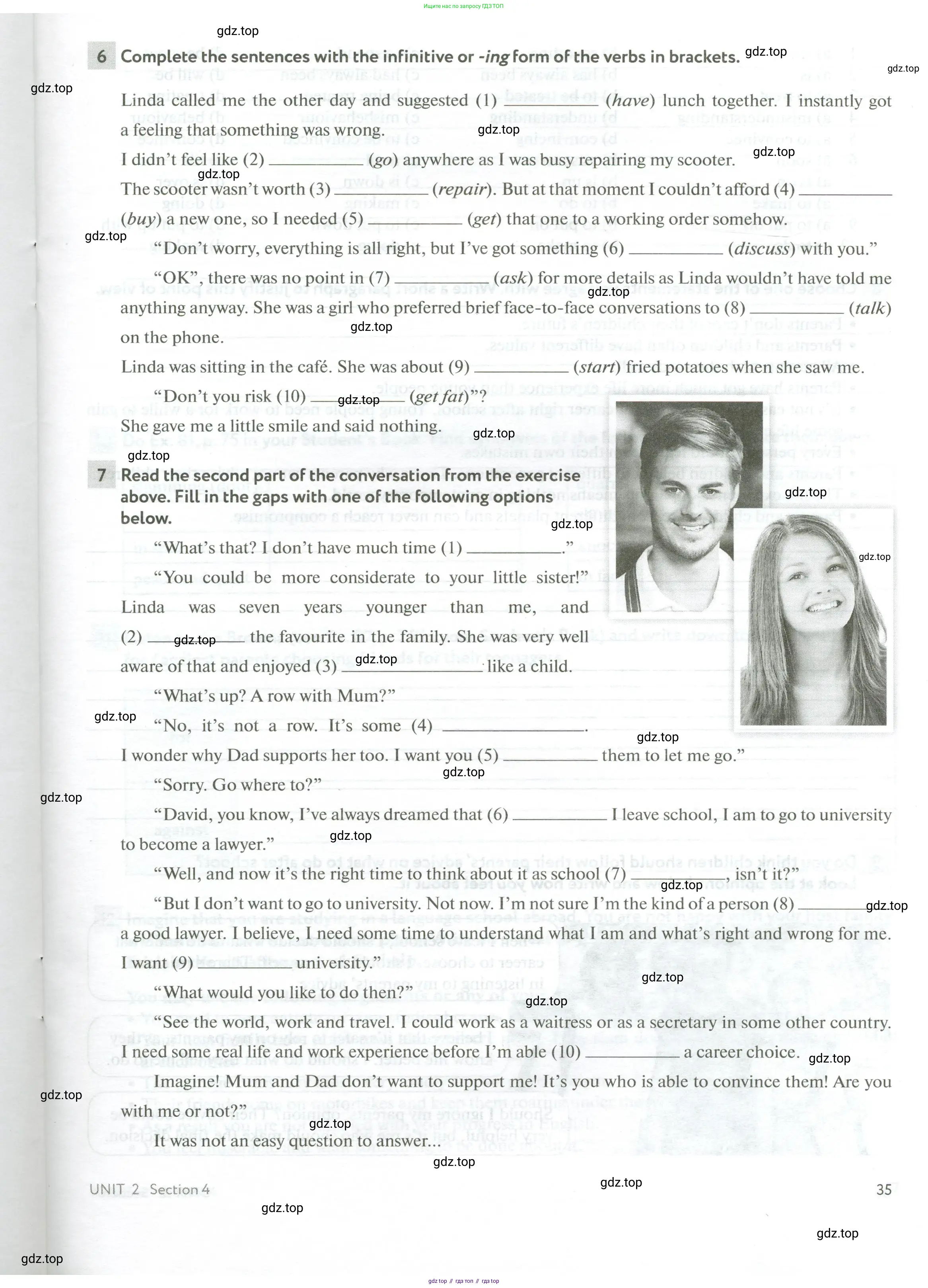 Английский язык (english), 10 класс рабочая тетрадь с контрольными работами (workbook + tests), авторы: Биболетова Мерем Забатовна, Бабушис Елена Евгеньевна, Снежко Надежда Дмитриевна, издательство Просвещение, Москва, 2021, оранжевого цвета, страница 35