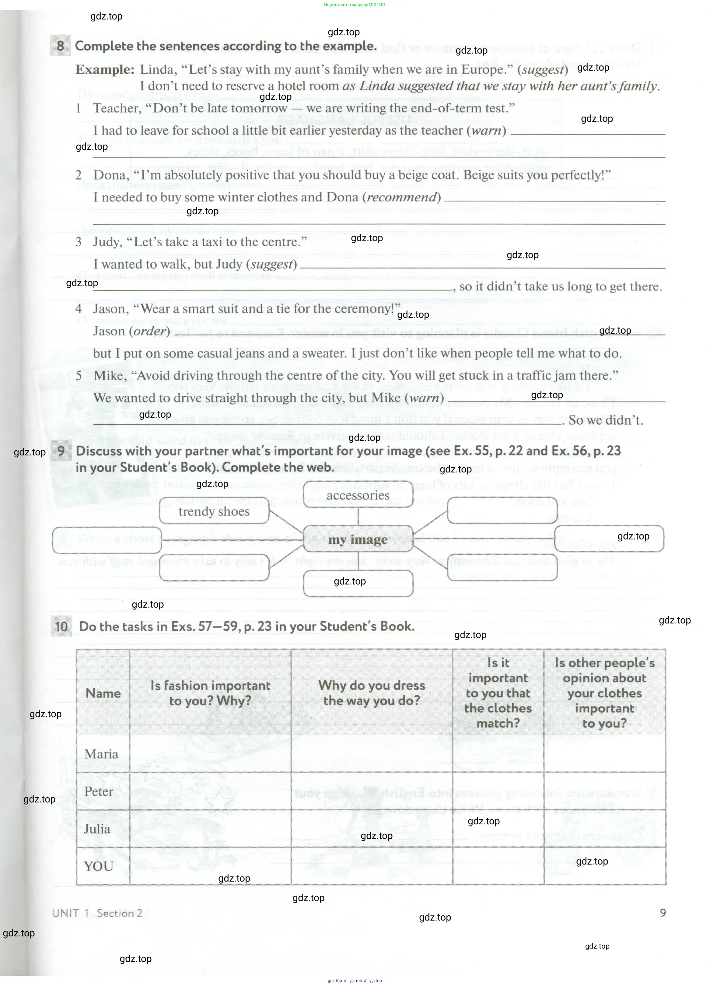 Английский язык (english), 10 класс рабочая тетрадь с контрольными работами (workbook + tests), авторы: Биболетова Мерем Забатовна, Бабушис Елена Евгеньевна, Снежко Надежда Дмитриевна, издательство Просвещение, Москва, 2021, оранжевого цвета, страница 9