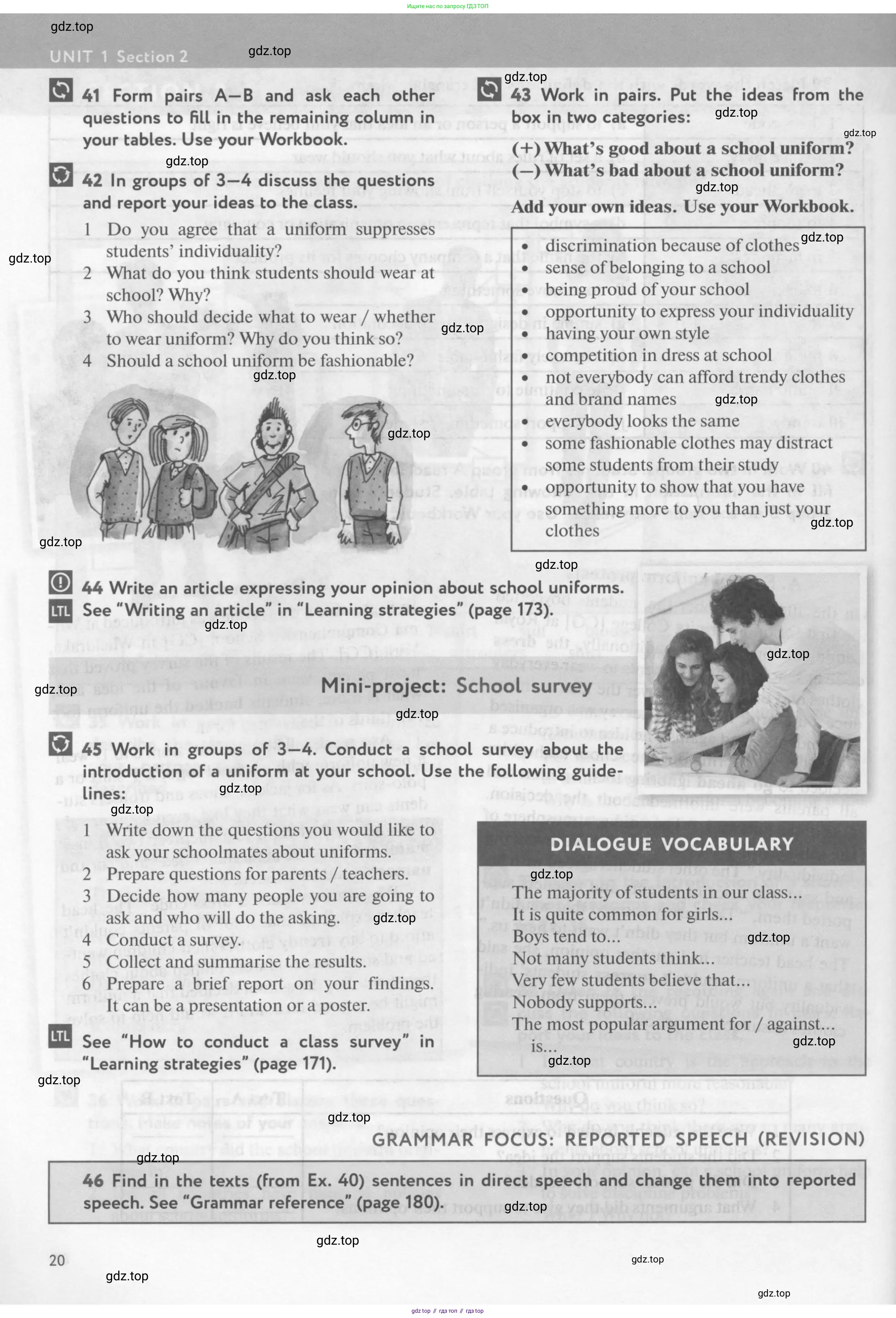 Английский язык (english), 10 класс Учебник (Student's book), авторы: Биболетова Мерем Забатовна, Бабушис Елена Евгеньевна, Снежко Надежда Дмитриевна, издательство Просвещение, Москва, 2016, оранжевого цвета, страница 20