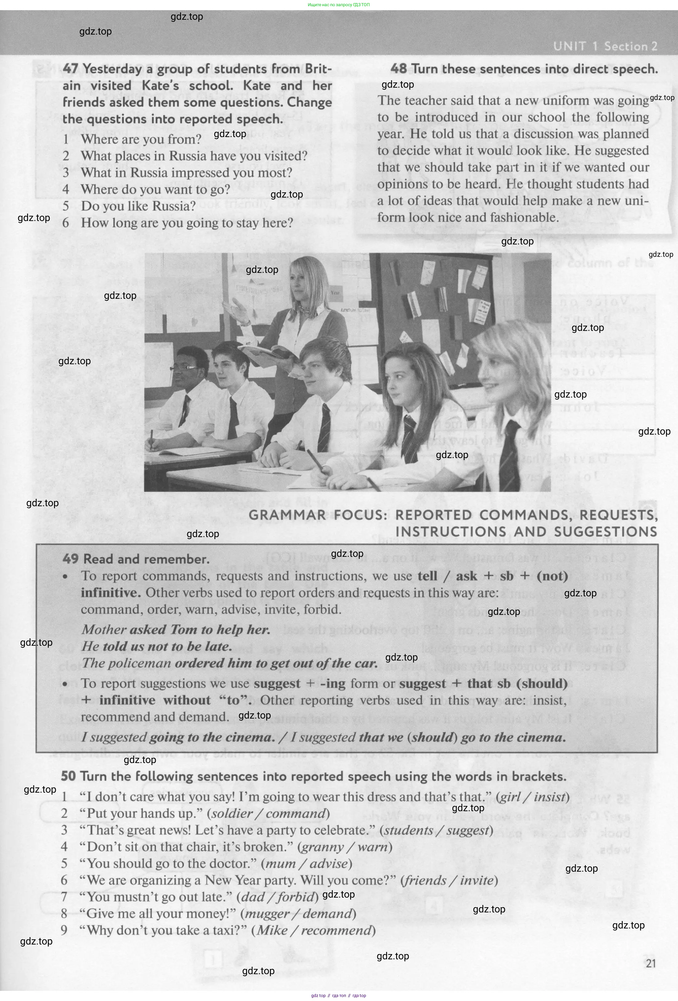 Английский язык (english), 10 класс Учебник (Student's book), авторы: Биболетова Мерем Забатовна, Бабушис Елена Евгеньевна, Снежко Надежда Дмитриевна, издательство Просвещение, Москва, 2016, оранжевого цвета, страница 21