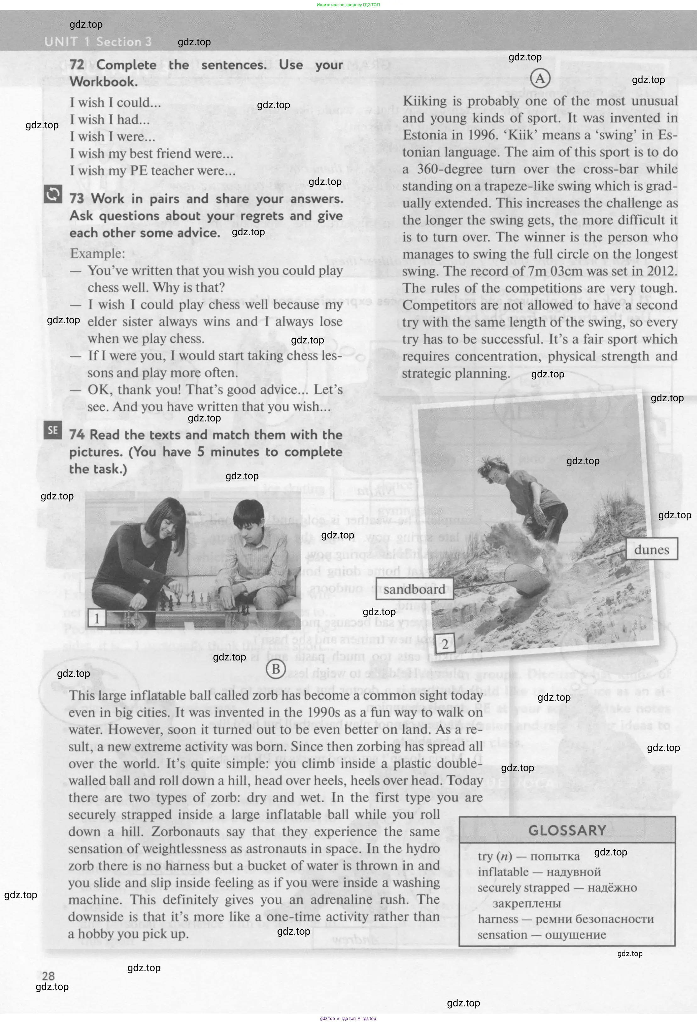 Английский язык (english), 10 класс Учебник (Student's book), авторы: Биболетова Мерем Забатовна, Бабушис Елена Евгеньевна, Снежко Надежда Дмитриевна, издательство Просвещение, Москва, 2016, оранжевого цвета, страница 28