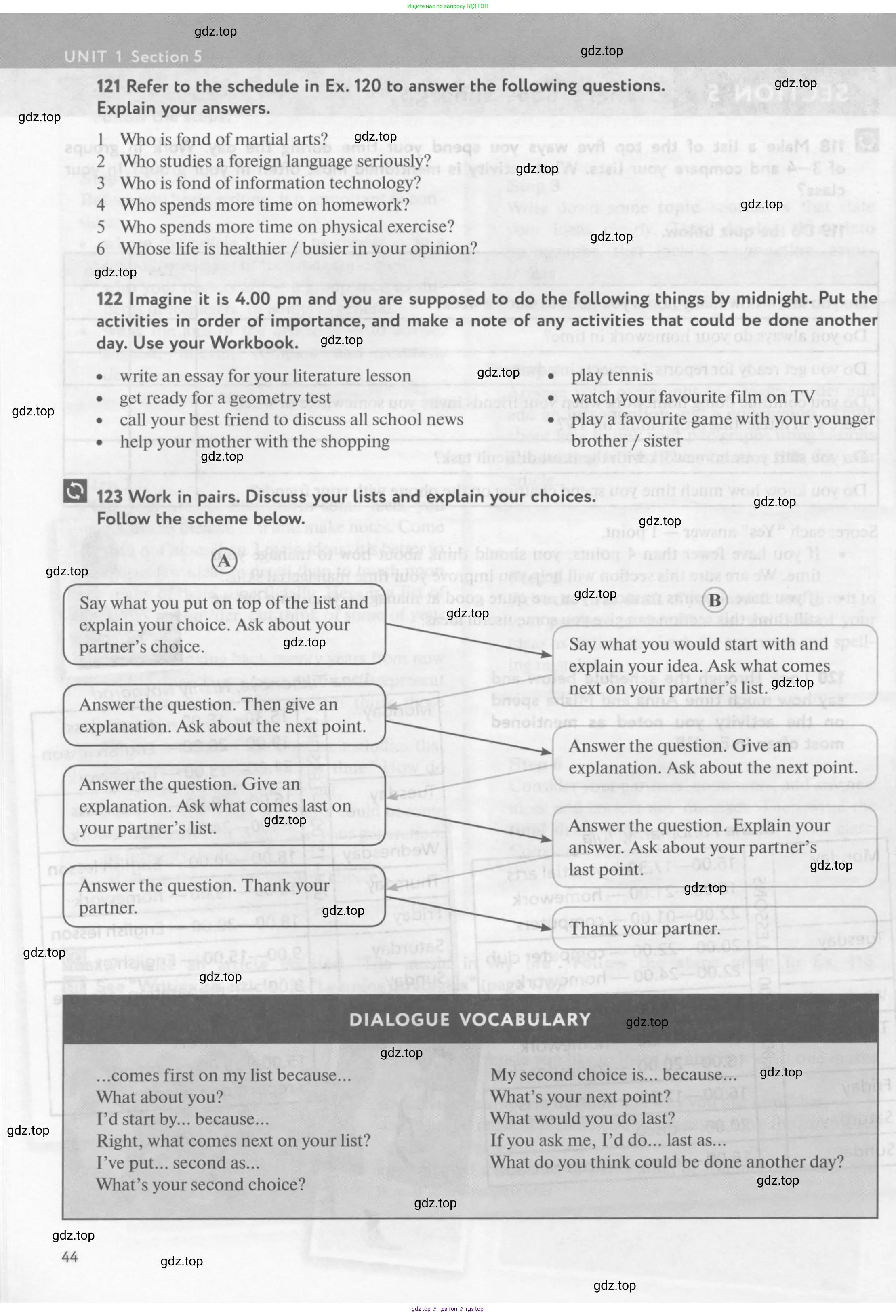 Английский язык (english), 10 класс Учебник (Student's book), авторы: Биболетова Мерем Забатовна, Бабушис Елена Евгеньевна, Снежко Надежда Дмитриевна, издательство Просвещение, Москва, 2016, оранжевого цвета, страница 44