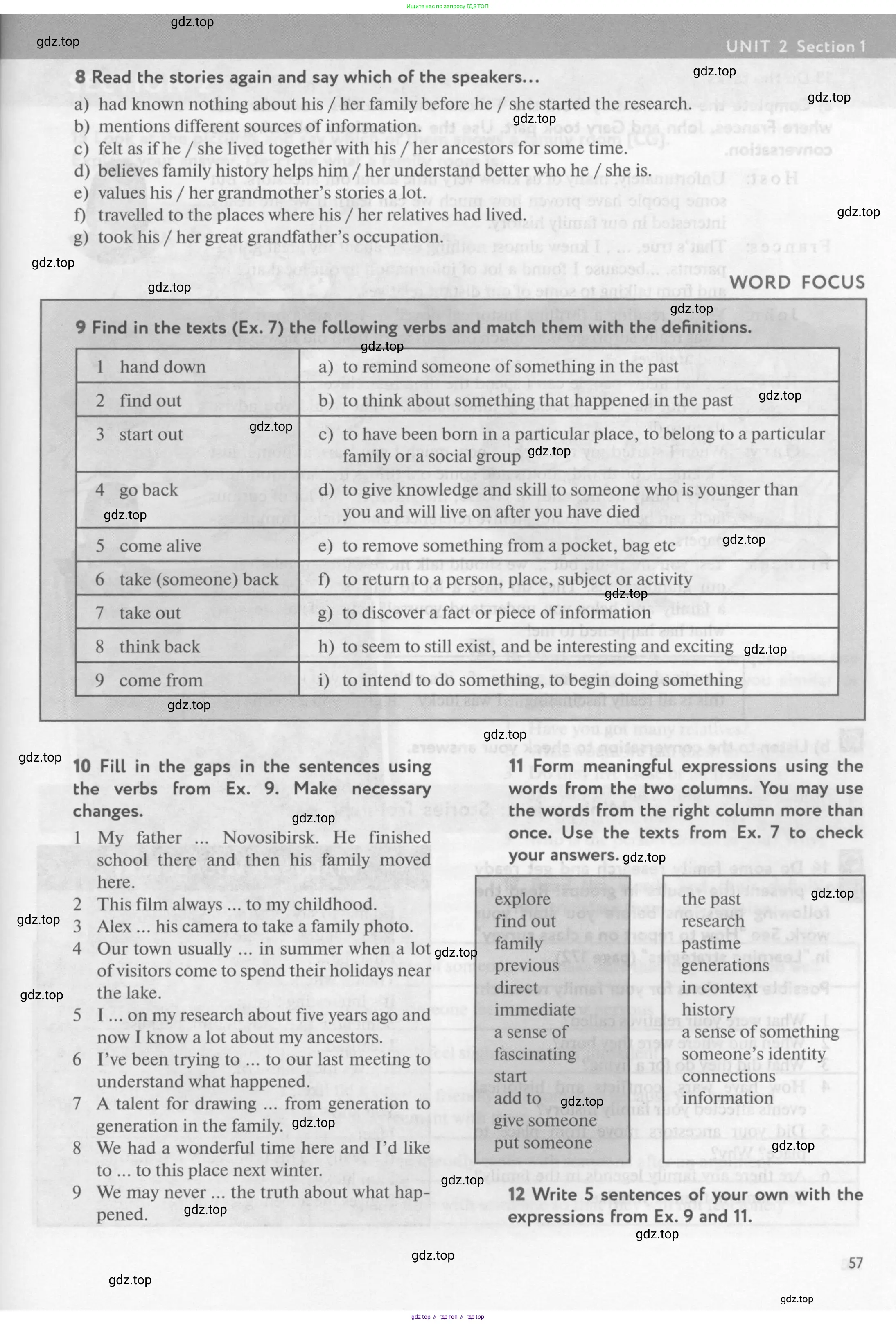 Английский язык (english), 10 класс Учебник (Student's book), авторы: Биболетова Мерем Забатовна, Бабушис Елена Евгеньевна, Снежко Надежда Дмитриевна, издательство Просвещение, Москва, 2016, оранжевого цвета, страница 57