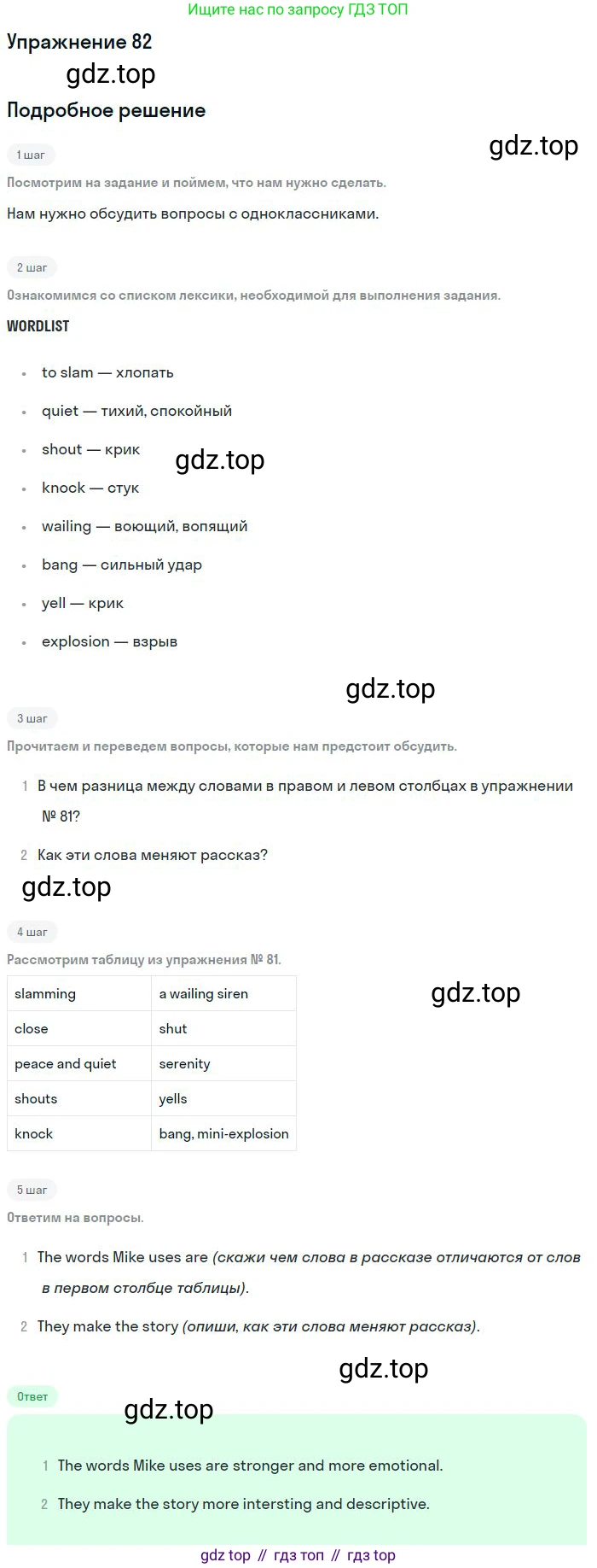 Английский язык (english), 10 класс Учебник (Student's book), авторы: Биболетова Мерем Забатовна, Бабушис Елена Евгеньевна, Снежко Надежда Дмитриевна, издательство Просвещение, Москва, 2016, оранжевого цвета, страница 75, номер 82, Решение