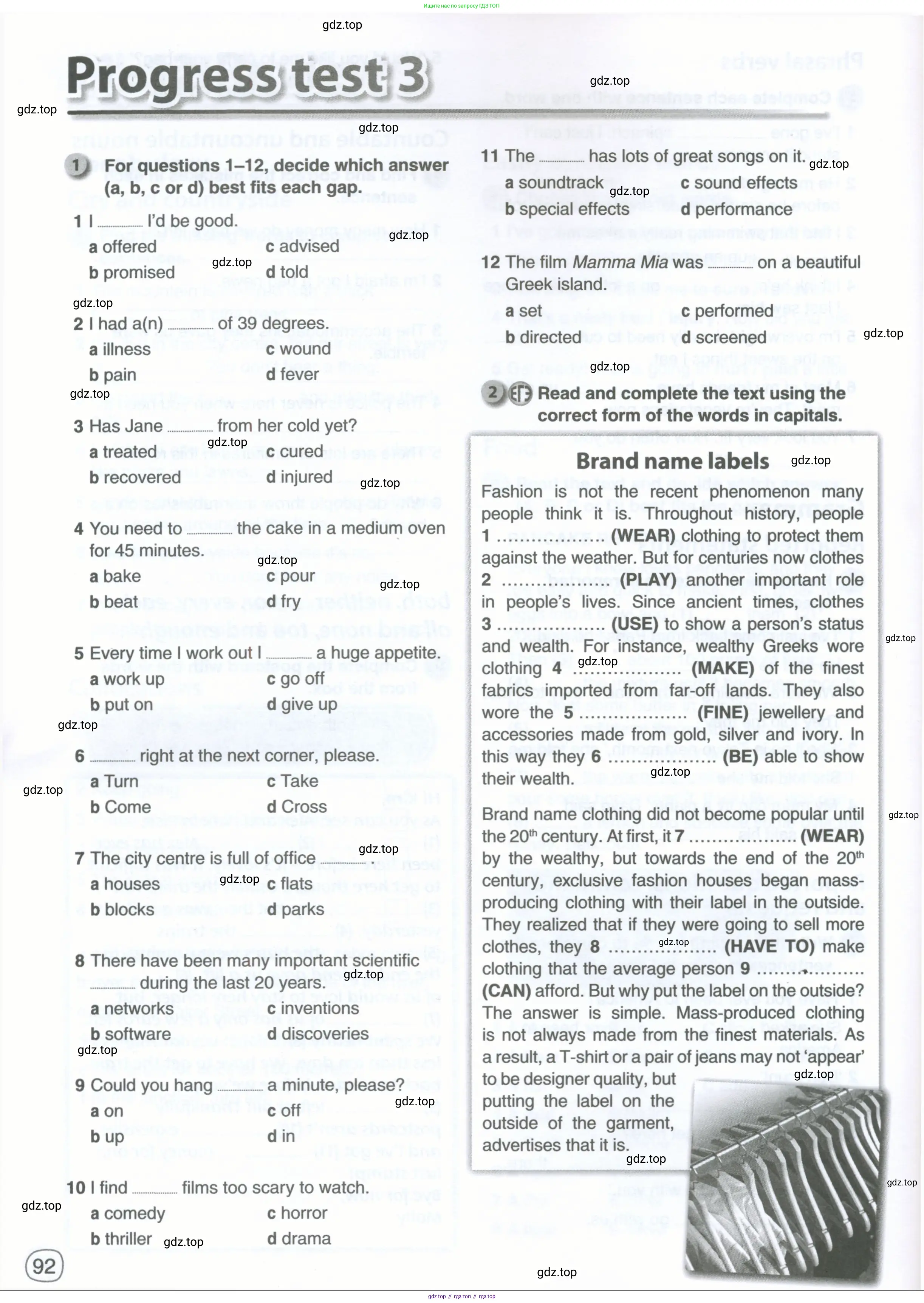Английский язык (english), 10 класс рабочая тетрадь, авторы: Комарова Юлия Александровна, Ларионова Ирина Владимировна, издательство Русское слово, Москва, 2013, розового цвета, страница 92