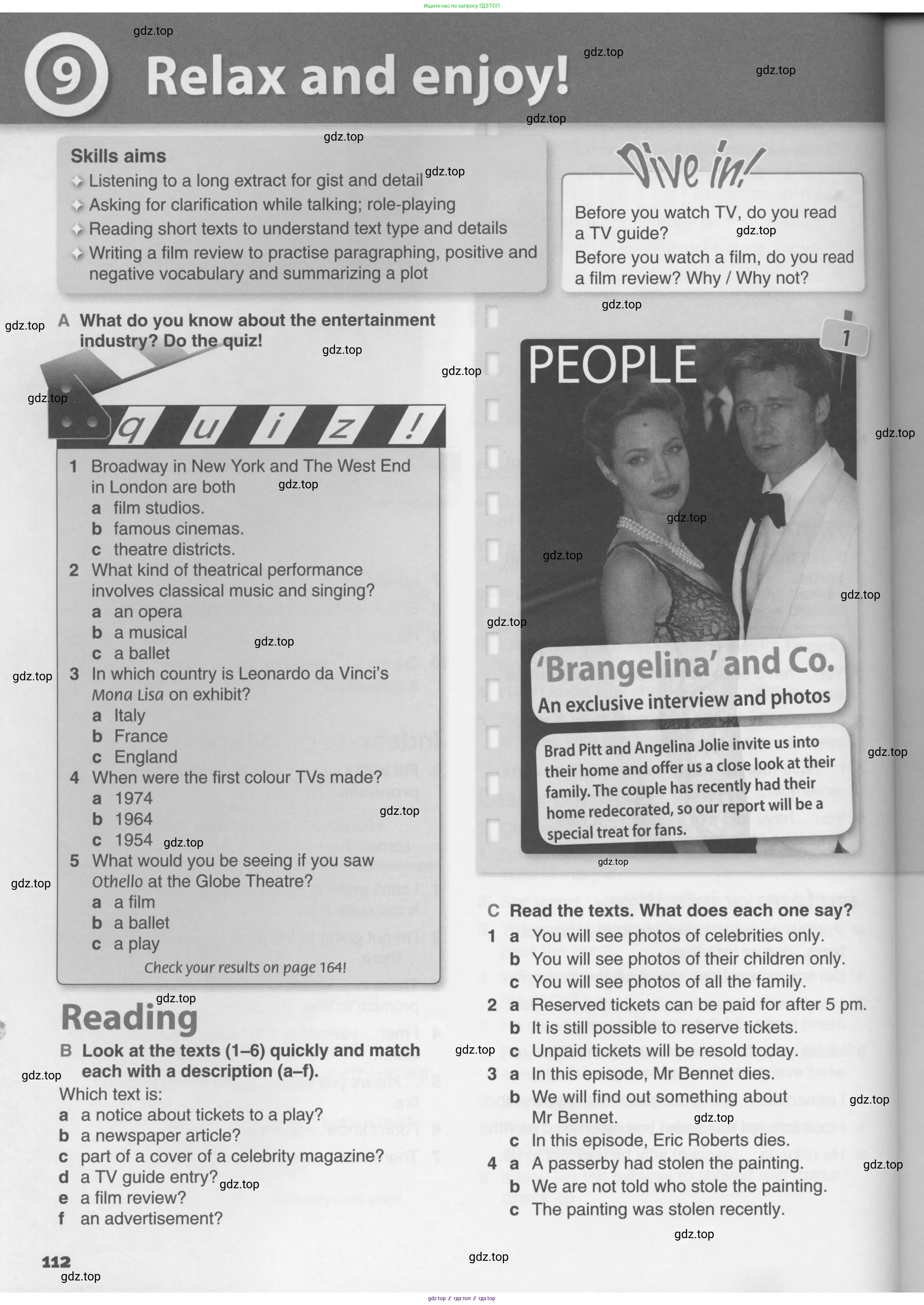 Английский язык (english), 10 класс Учебник (Student's book), авторы: Комарова Юлия Александровна, Ларионова Ирина Владимировна, Араванис Розмари, Вассилакис Джордж, издательство Русское слово, Москва, 2015, страница 112