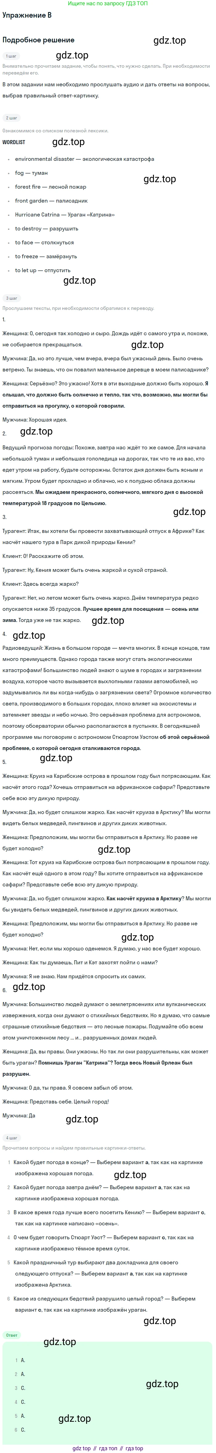 ГДЗ Английский язык (english), 10 класс Учебник (Student's book), авторы: Комарова Юлия Александровна, Ларионова Ирина Владимировна, Араванис Розмари, Вассилакис Джордж, издательство Русское слово, Москва, 2015, страница 74, номер B, Решение