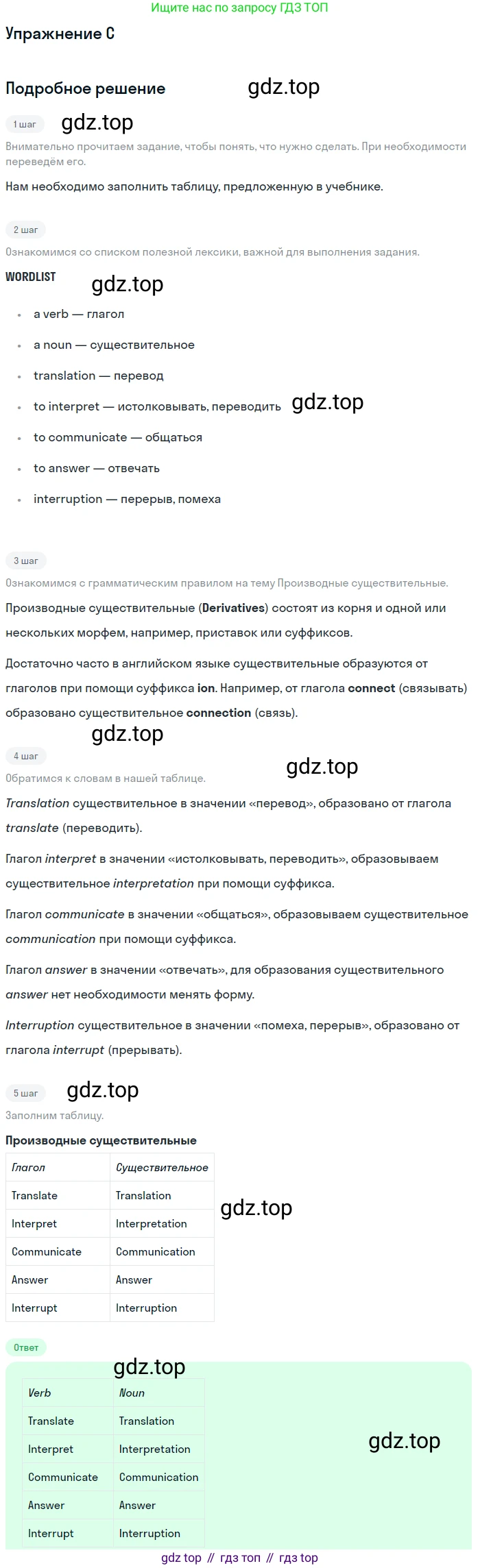ГДЗ Английский язык (english), 10 класс Учебник (Student's book), авторы: Комарова Юлия Александровна, Ларионова Ирина Владимировна, Араванис Розмари, Вассилакис Джордж, издательство Русское слово, Москва, 2015, страница 124, номер C, Решение