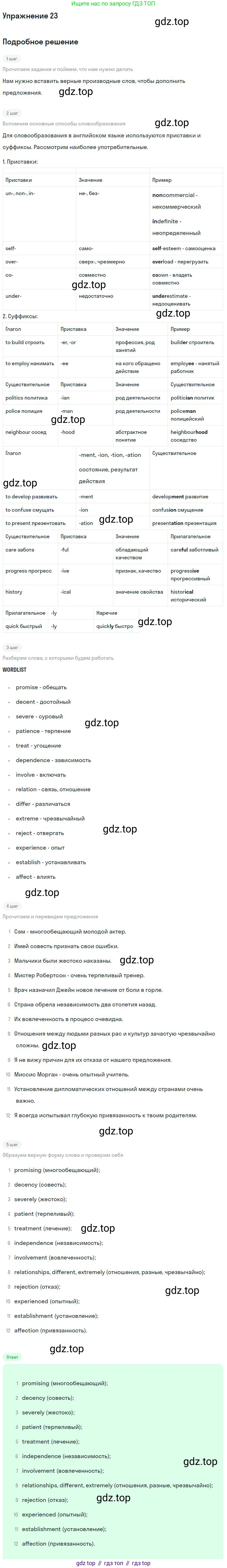 ГДЗ Английский язык (english), 10 класс рабочая тетрадь, авторы: Афанасьева Ольга Васильевна (Afanasyeva Olga), Михеева Ирина Владимировна (Mikheeva Irina), Баранова Ксения Михайловна (Baranova Ksenia), издательство Просвещение, Москва, 2016, белого цвета, страница 41, номер 23, Решение